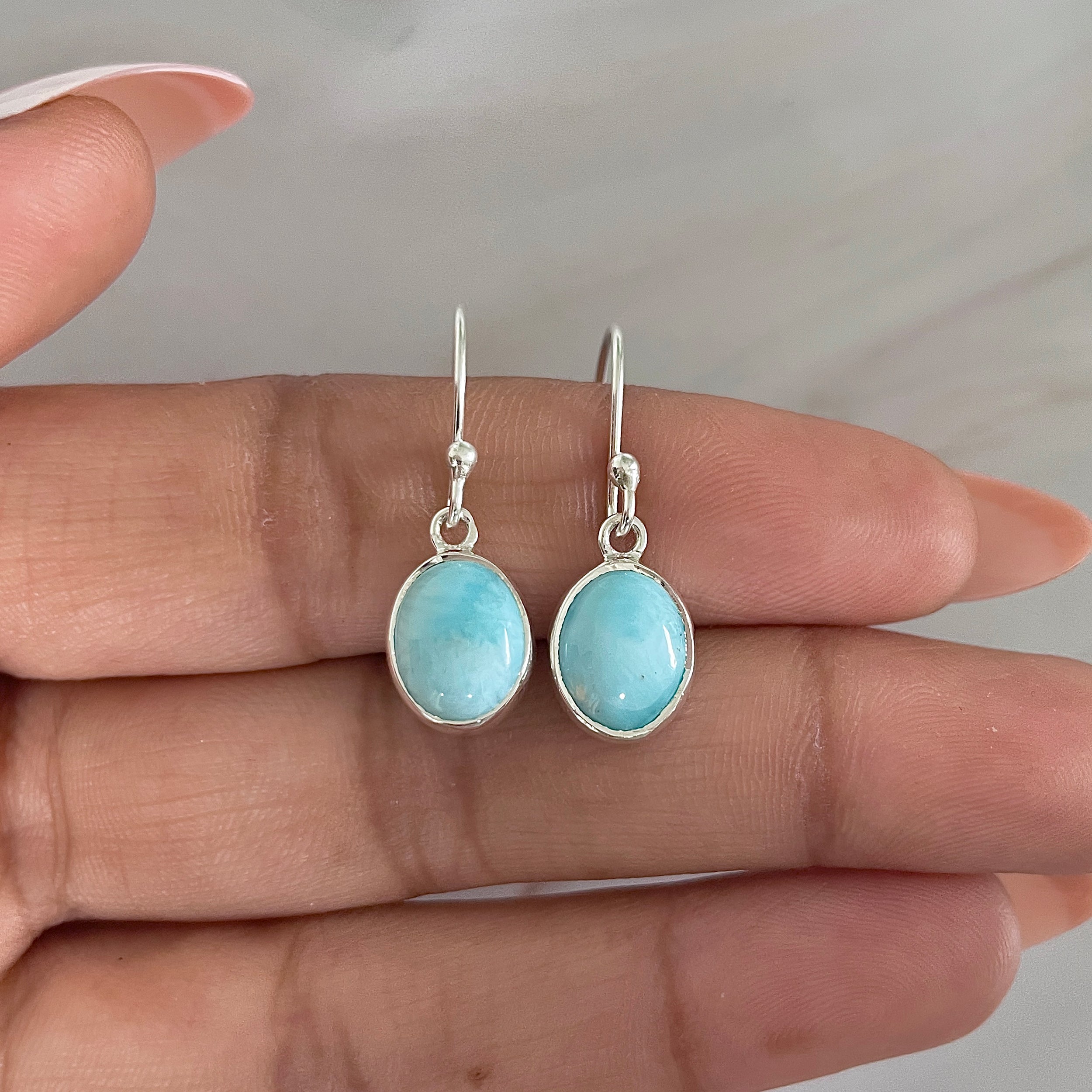 Larimar Earring-(LAR-E-1565.)