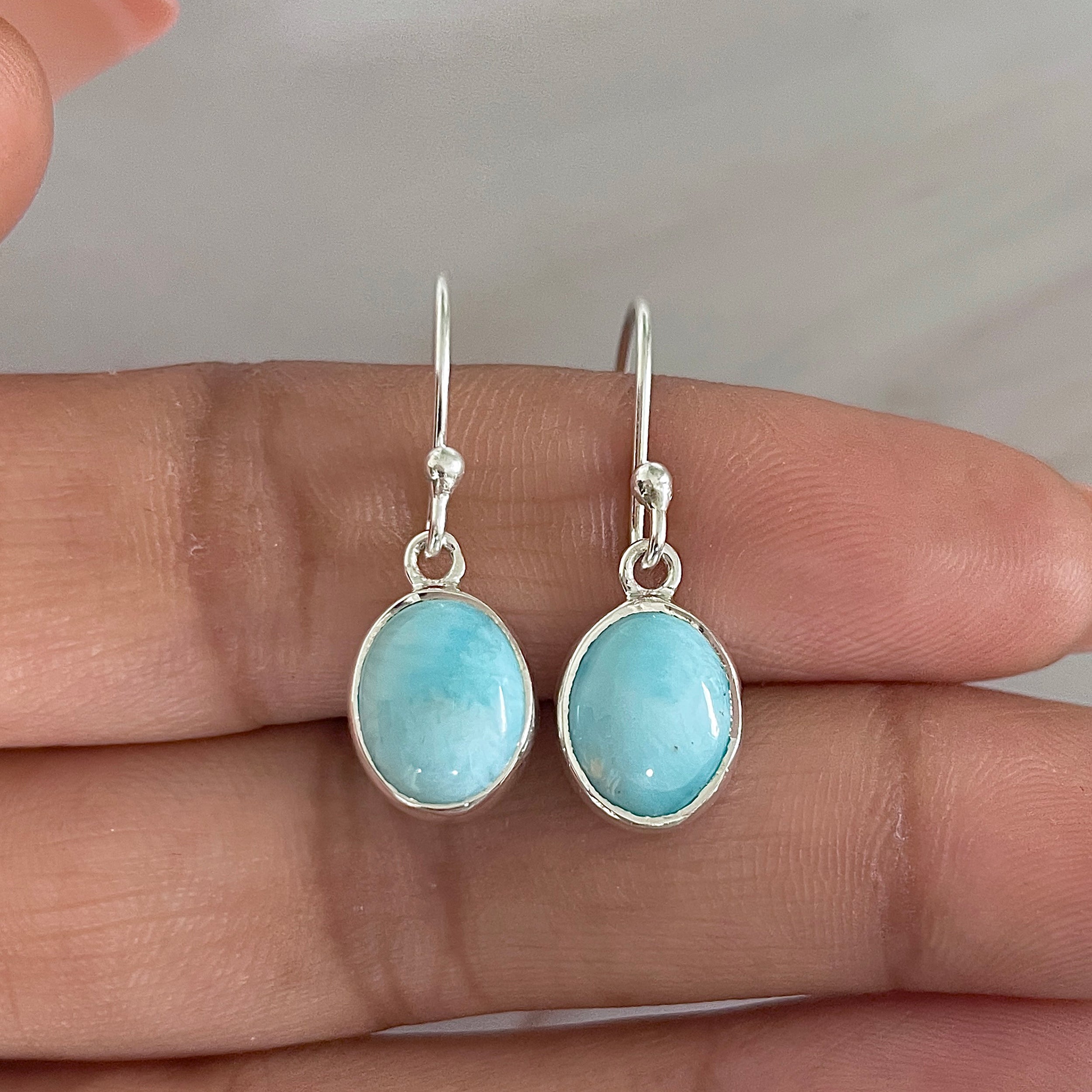 Larimar Earring-(LAR-E-1565.)