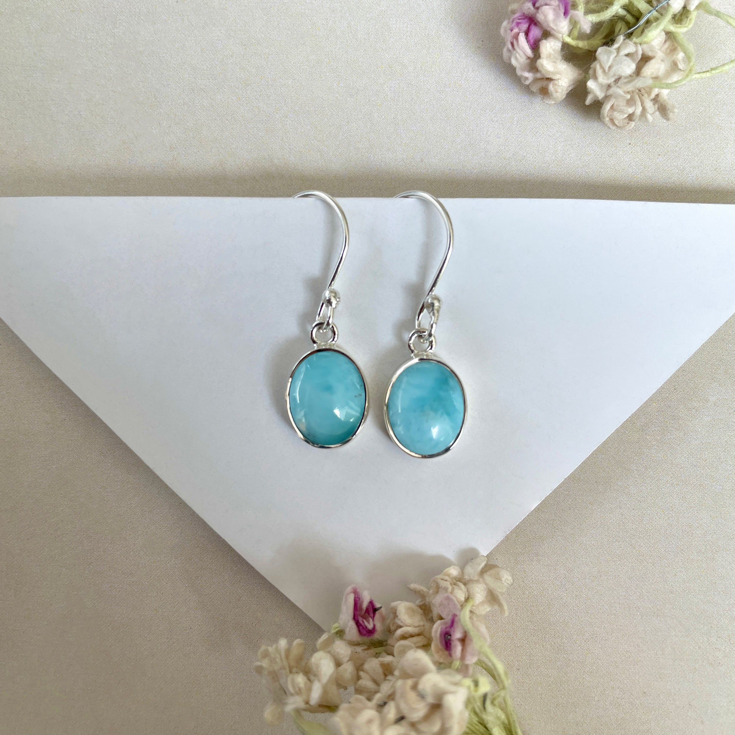 Larimar Earring-(LAR-E-1565.)
