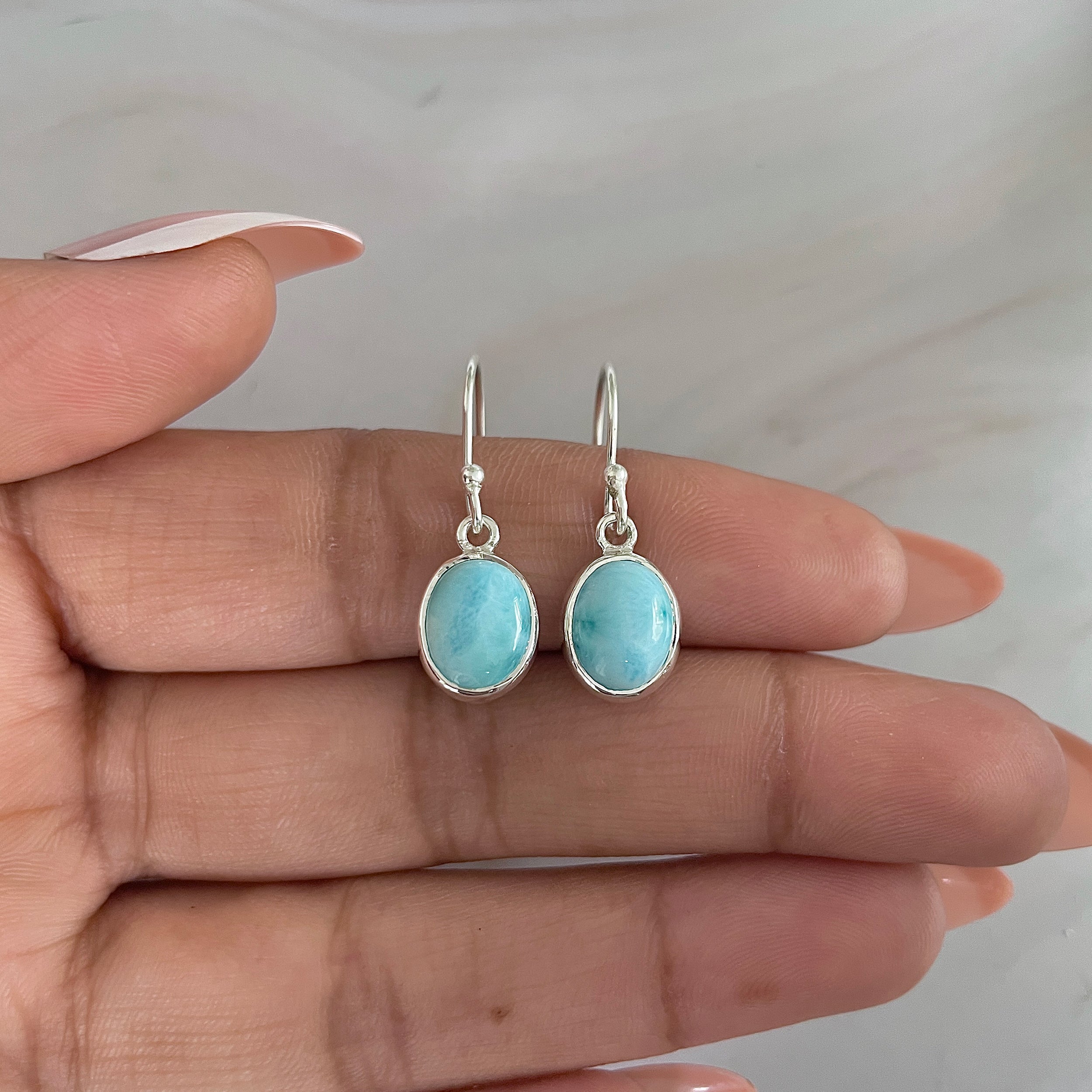 Larimar Earring-(LAR-E-1568.)
