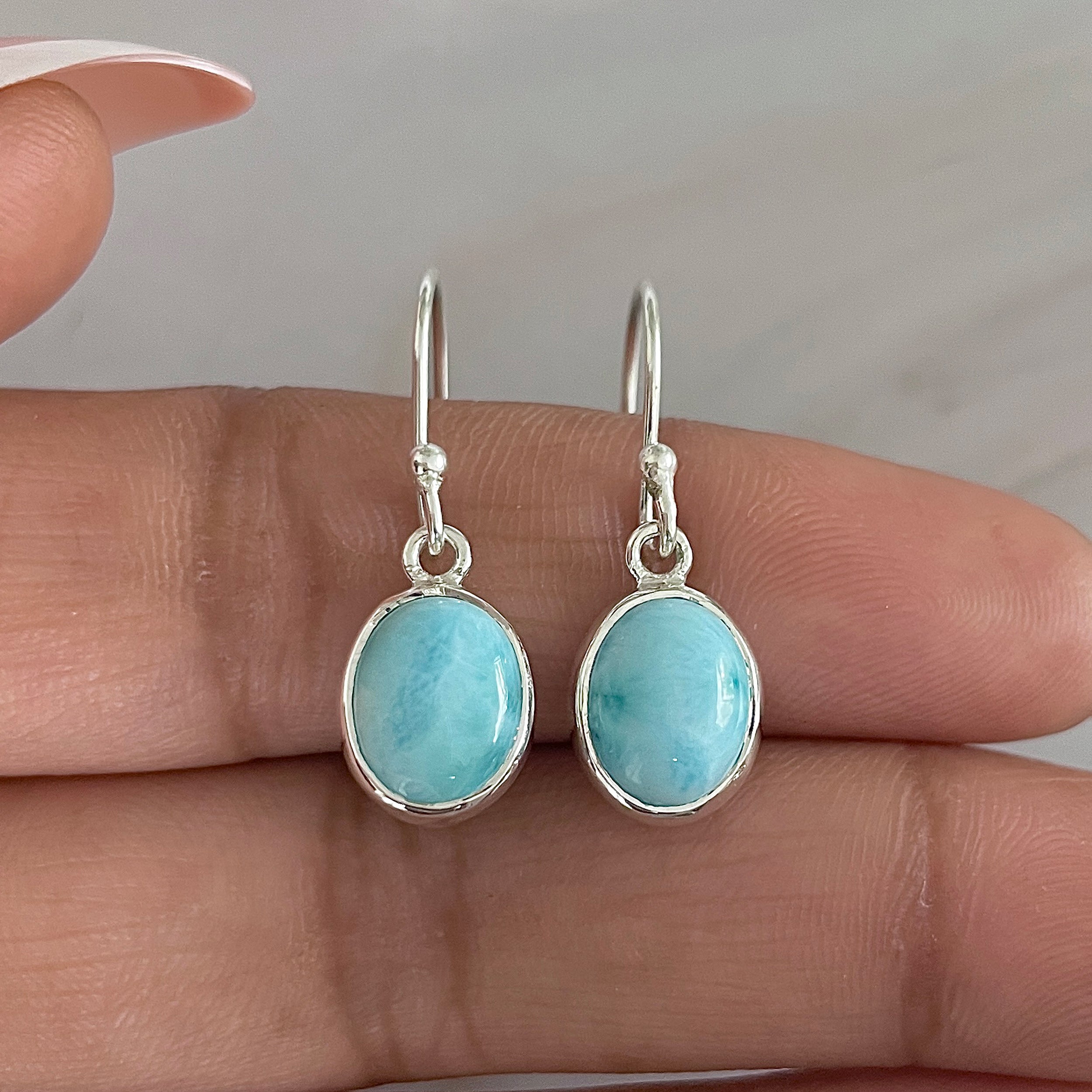 Larimar Earring-(LAR-E-1568.)