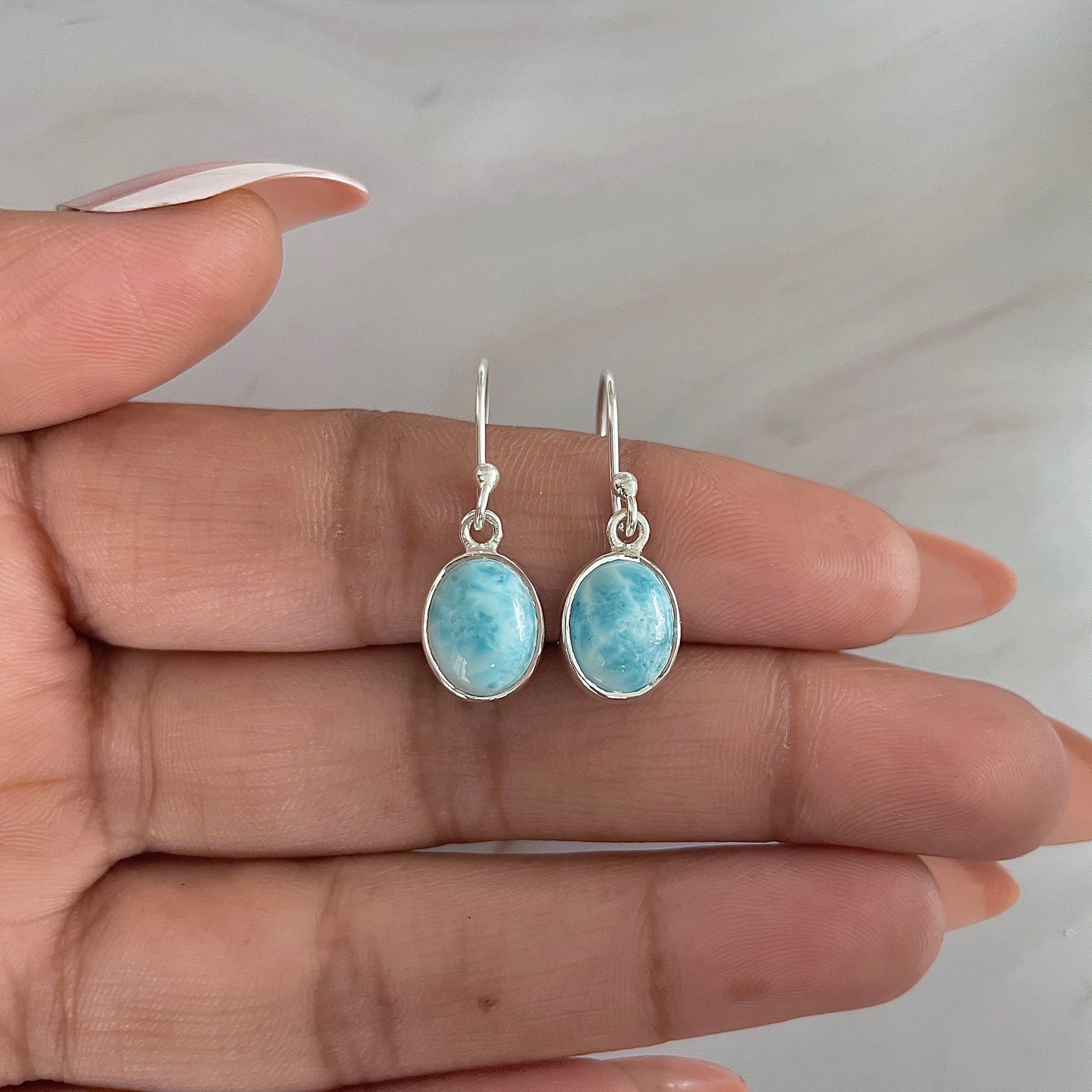 Larimar Earring-(LAR-E-1569.)