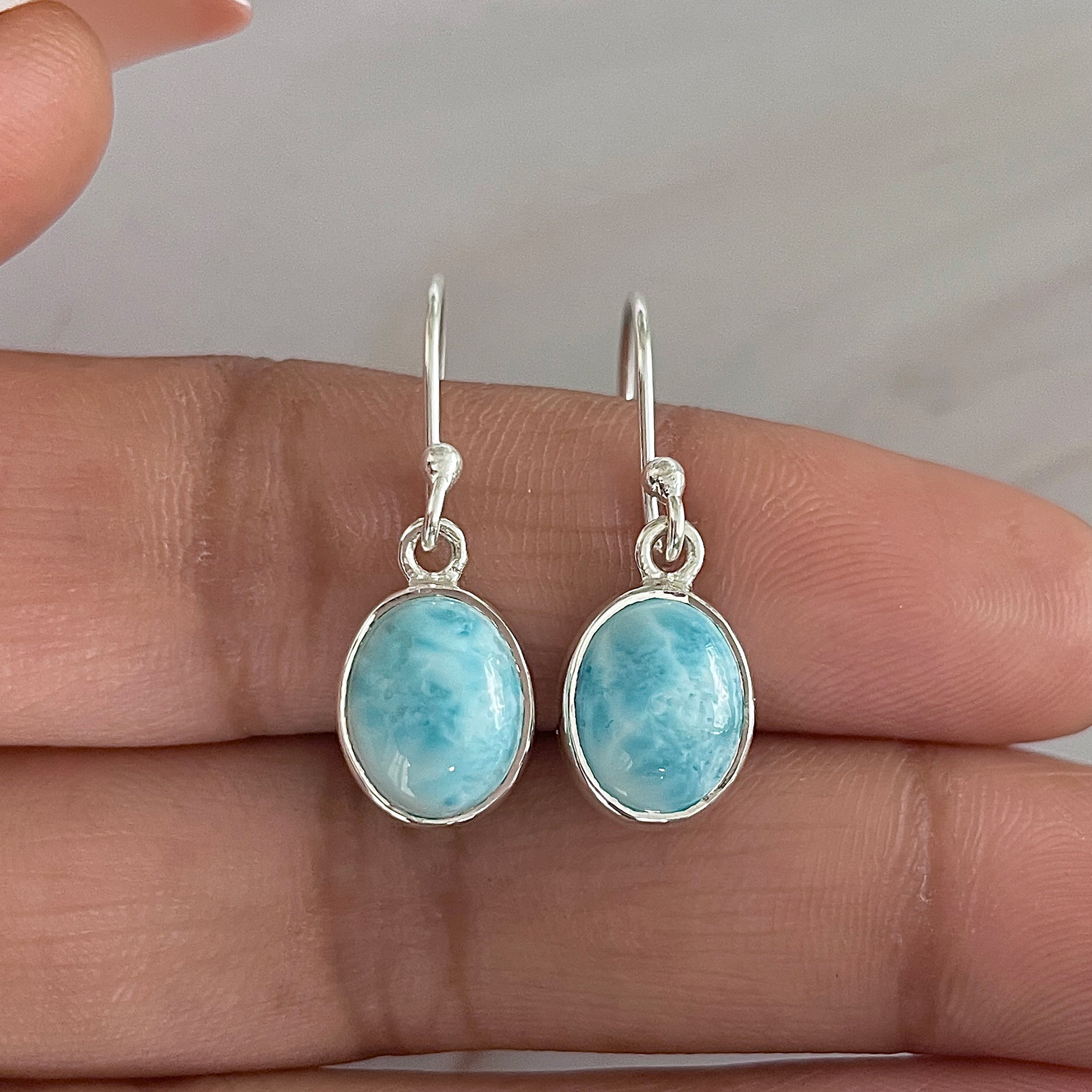 Larimar Earring-(LAR-E-1569.)