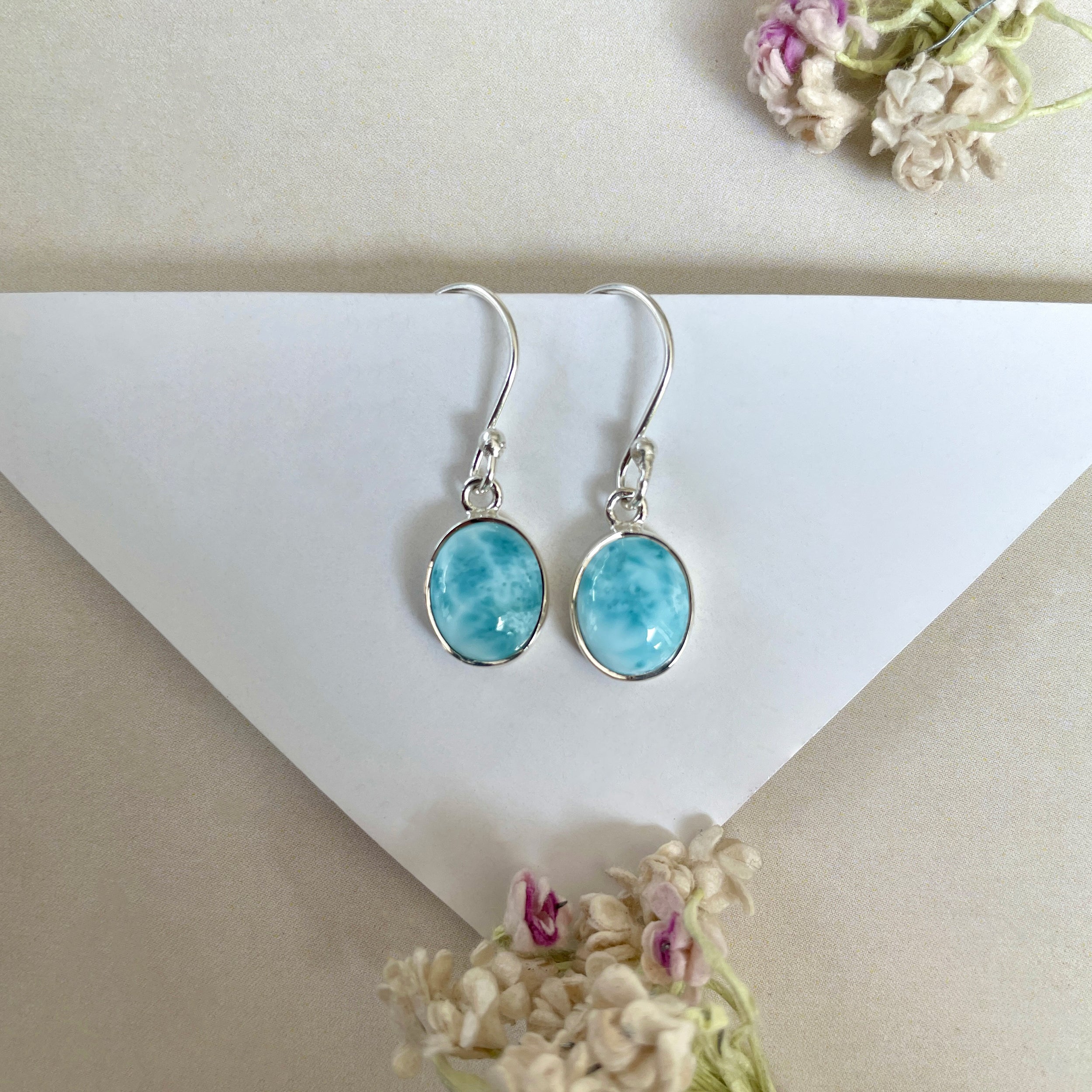 Larimar Earring-(LAR-E-1569.)