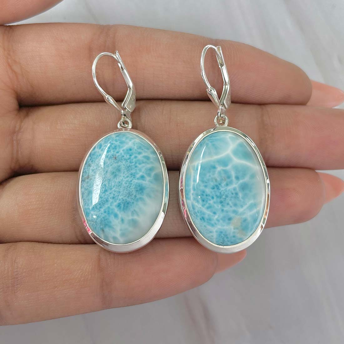 Larimar Earring-(LAR-E-157.)