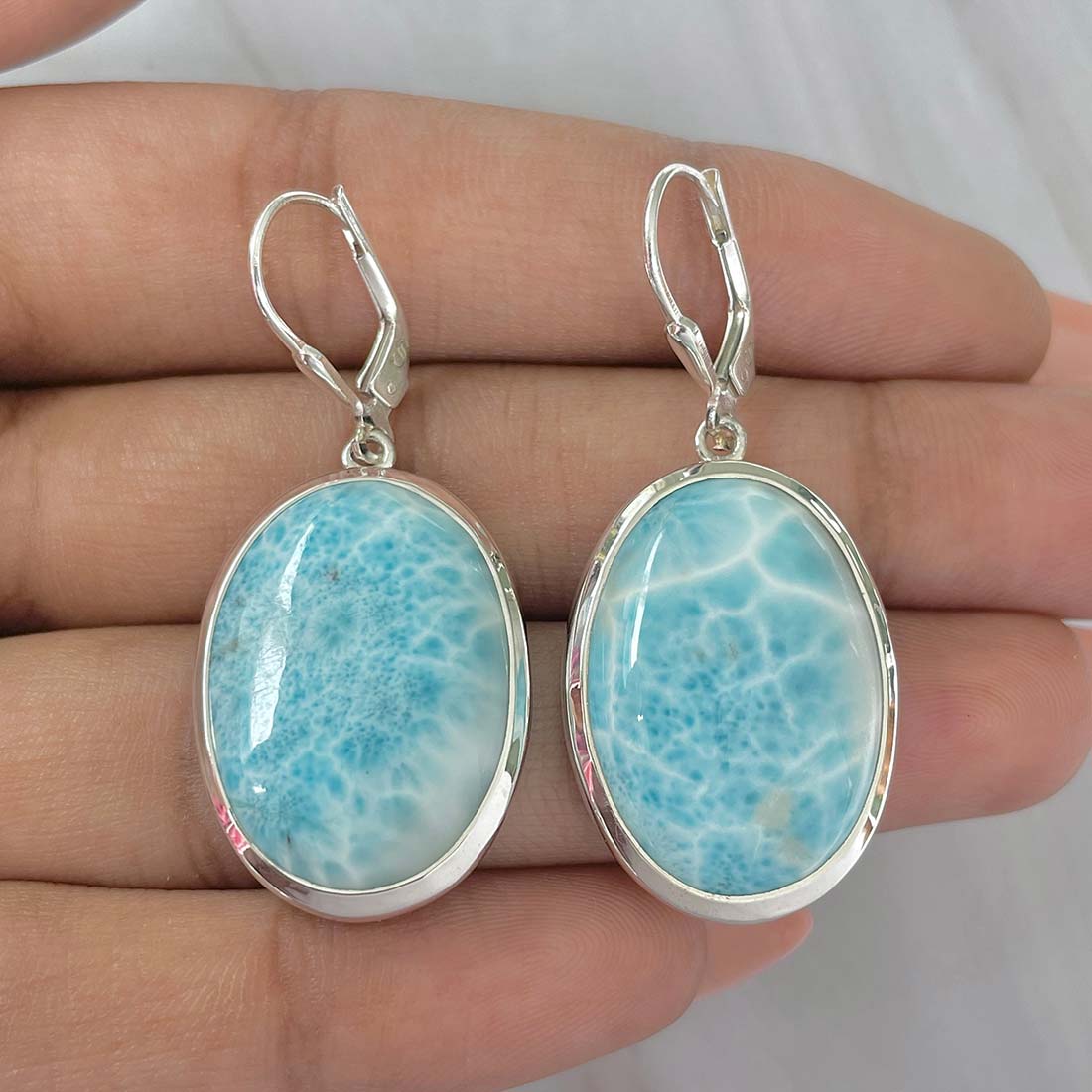 Larimar Earring-(LAR-E-157.)