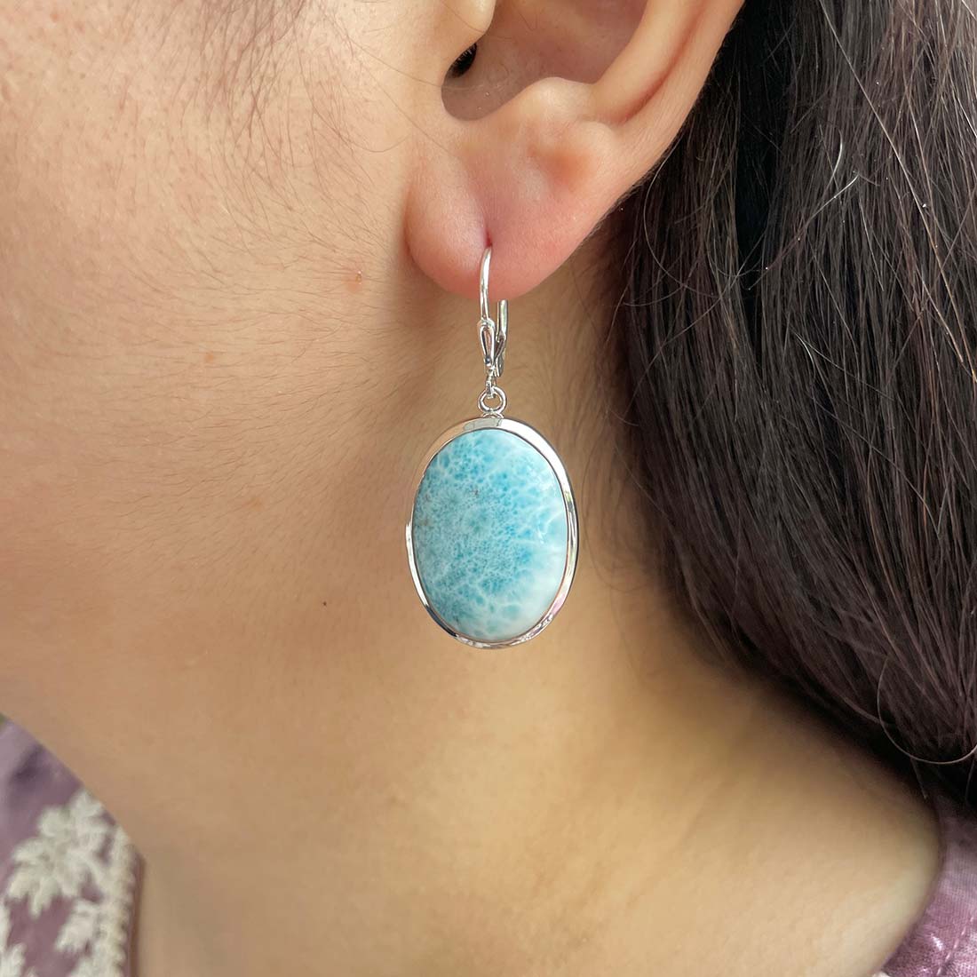 Larimar Earring-(LAR-E-157.)