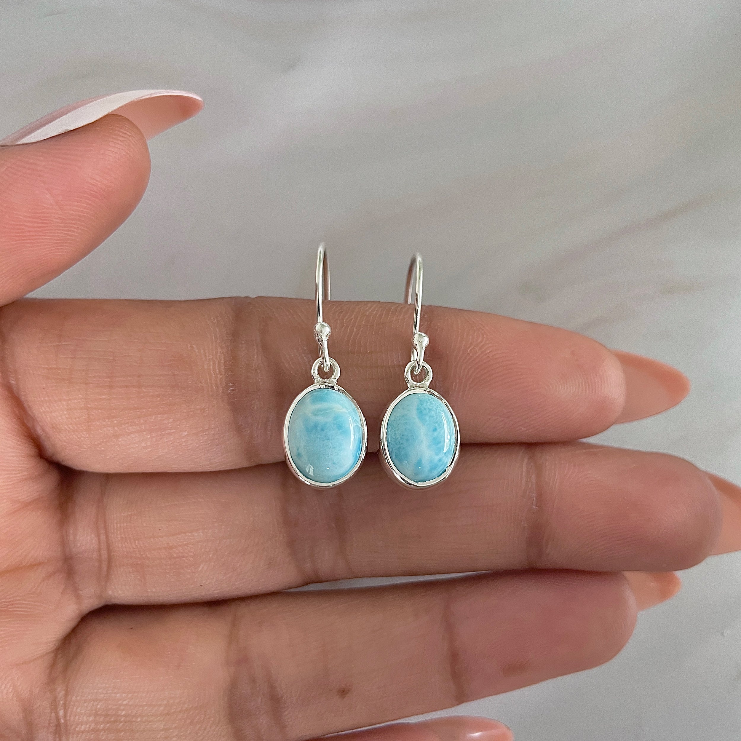 Larimar Earring-(LAR-E-1570.)