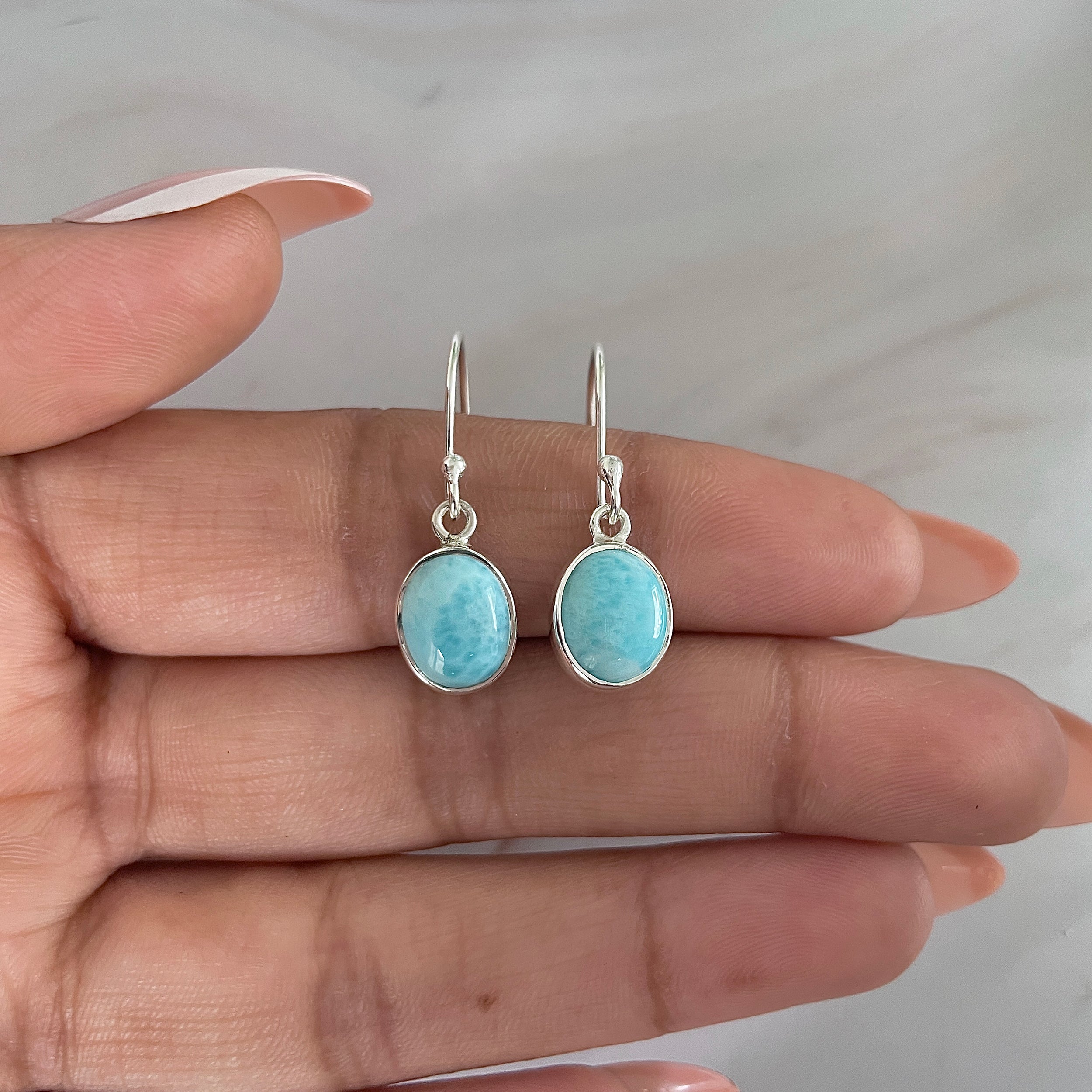 Larimar Earring-(LAR-E-1571.)