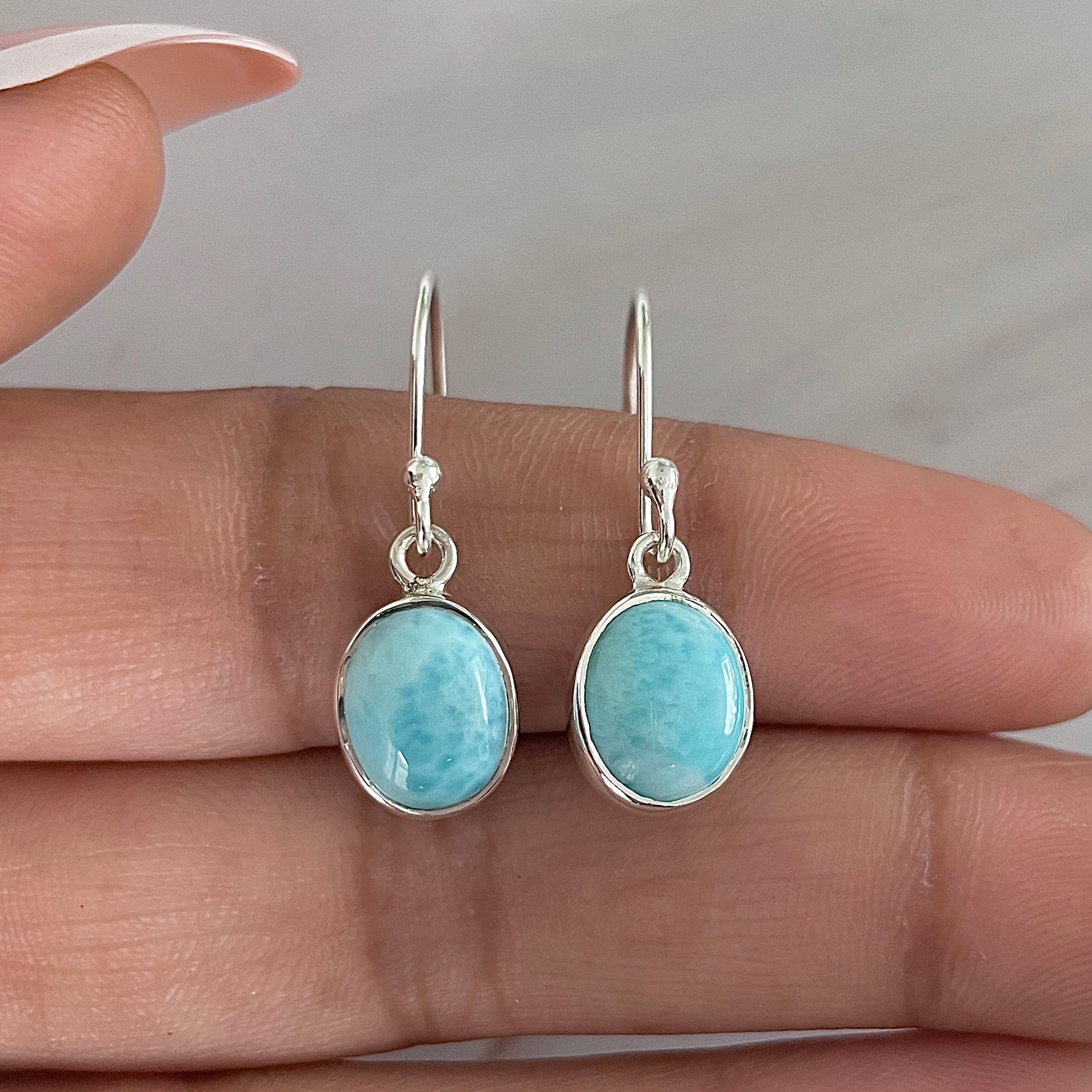 Larimar Earring-(LAR-E-1571.)