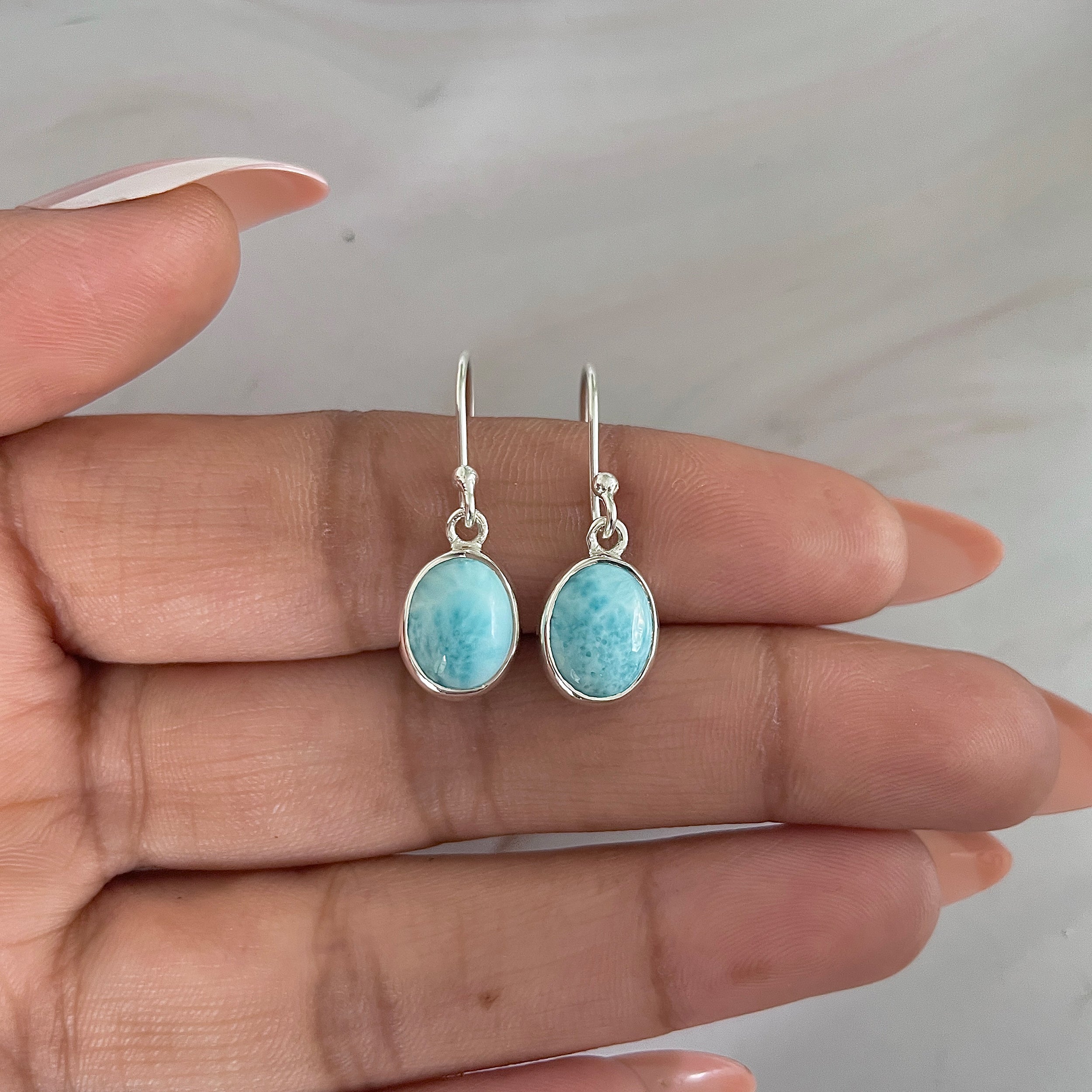 Larimar Earring-(LAR-E-1572.)