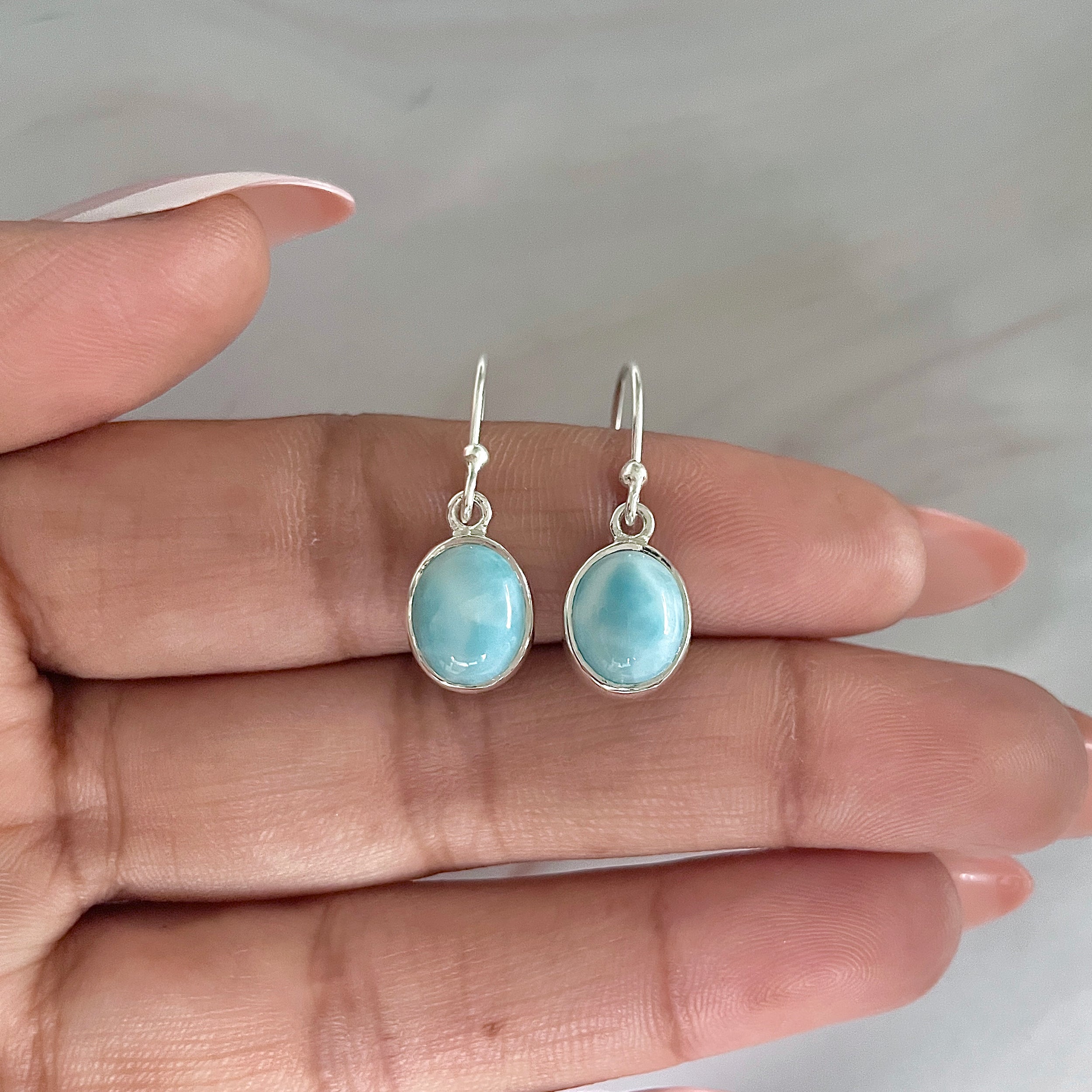 Larimar Earring-(LAR-E-1573.)