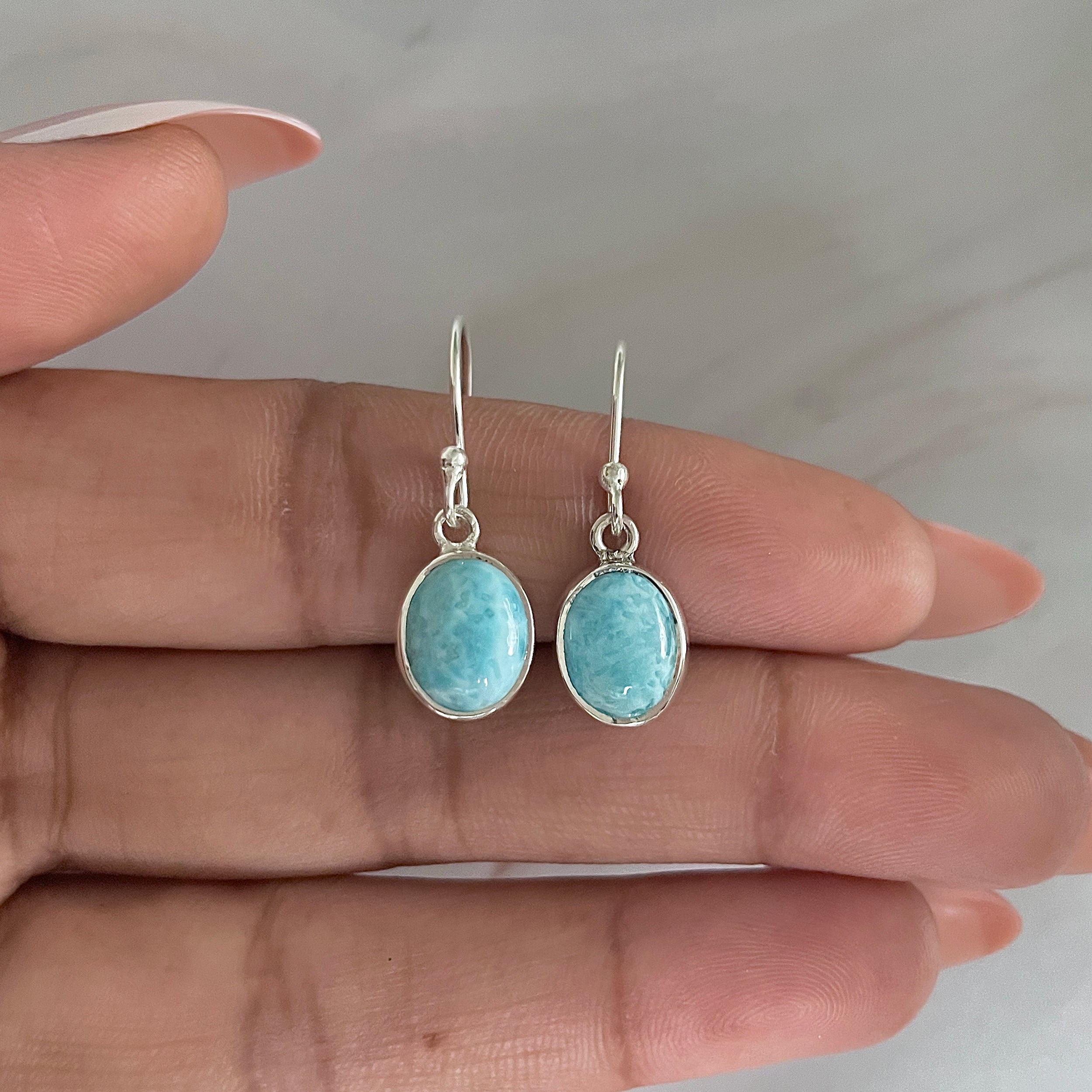 Larimar Earring-(LAR-E-1574.)