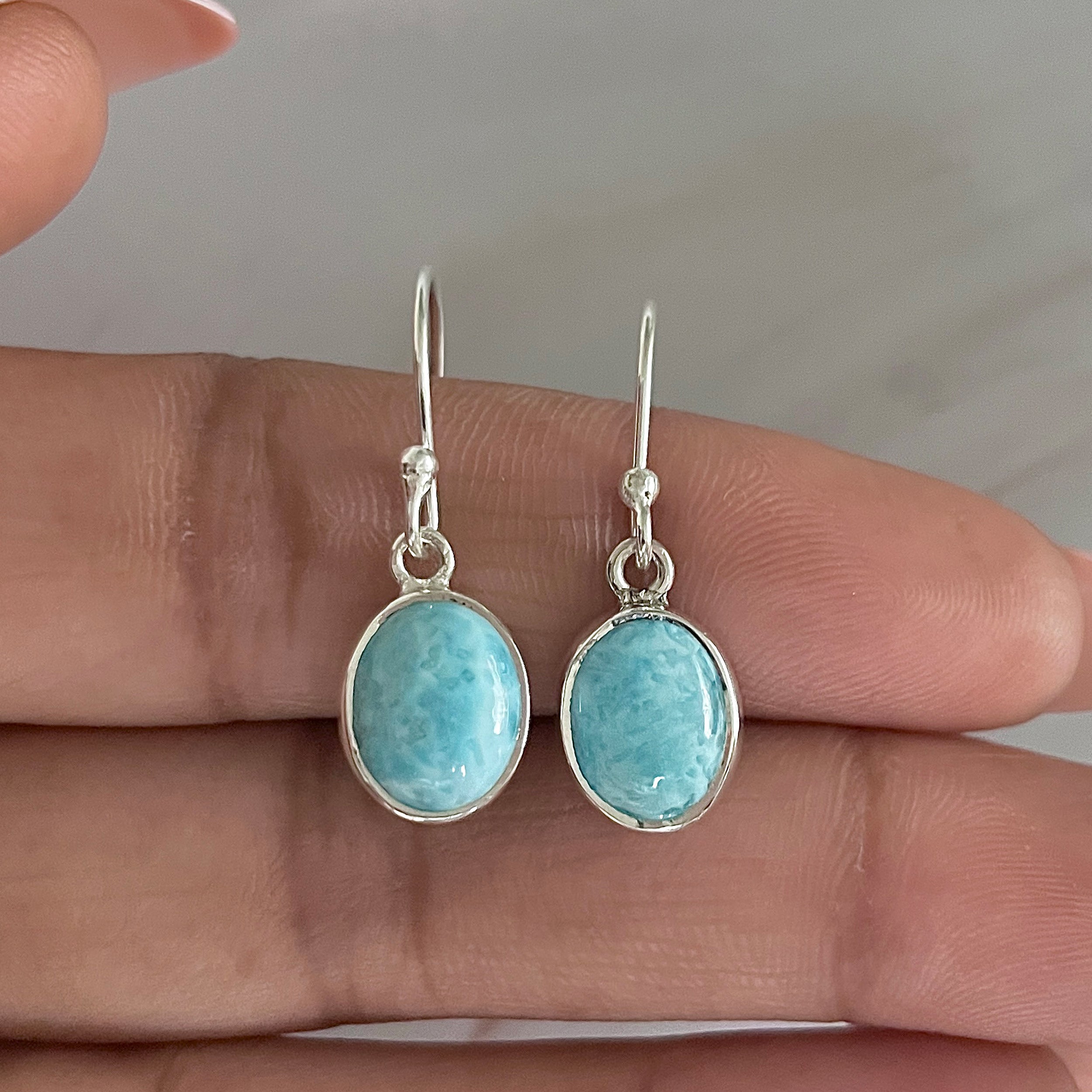 Larimar Earring-(LAR-E-1574.)