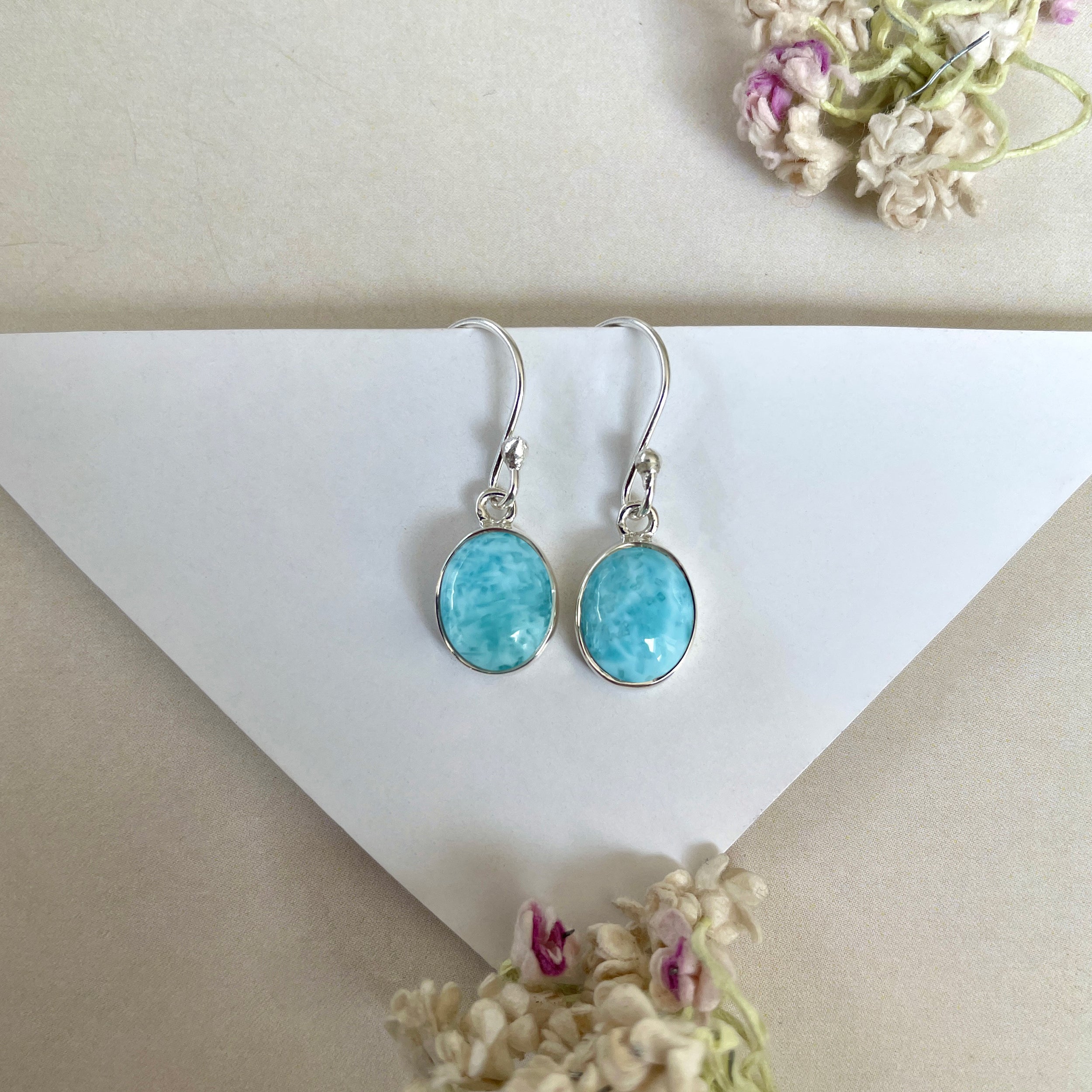 Larimar Earring-(LAR-E-1574.)