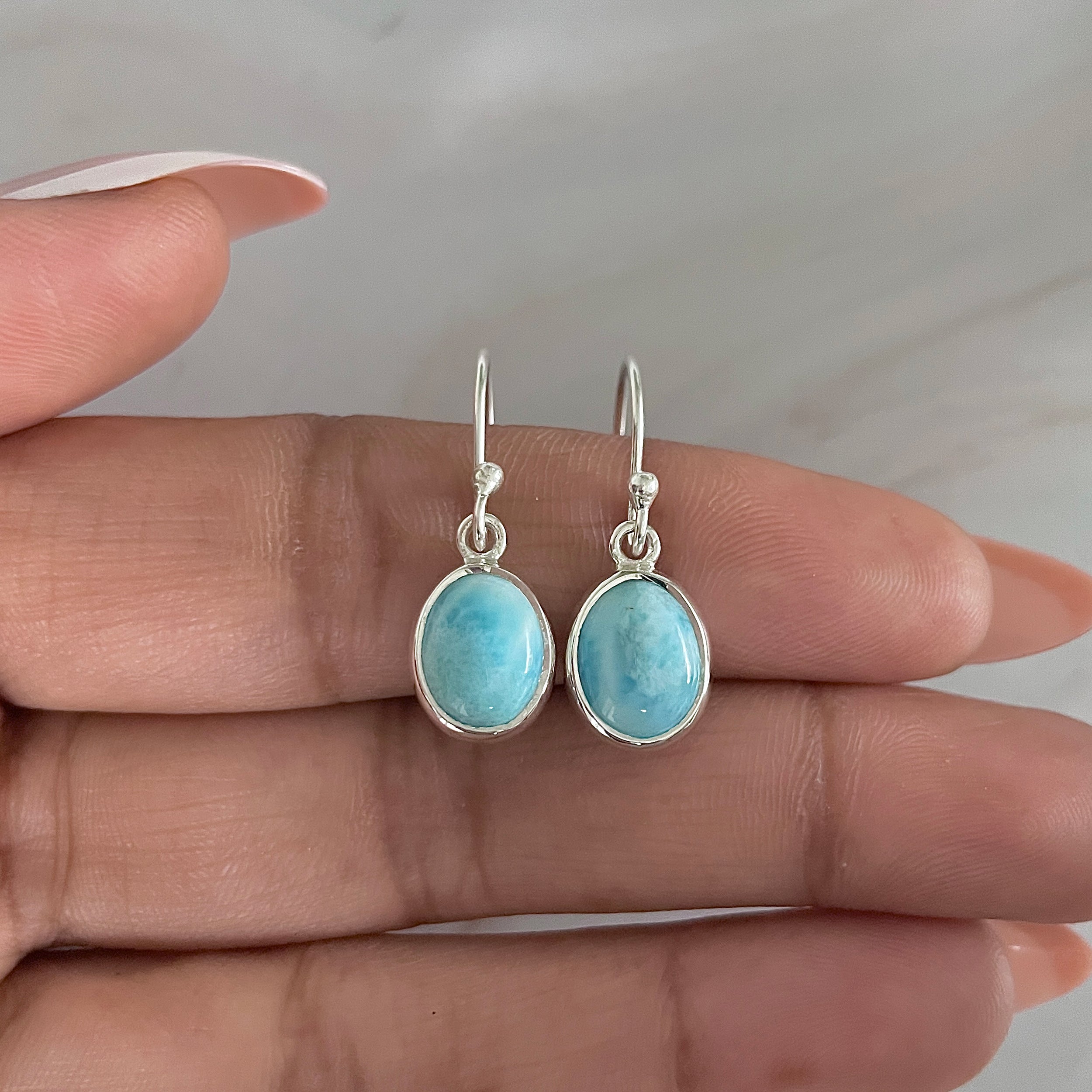 Larimar Earring-(LAR-E-1575.)