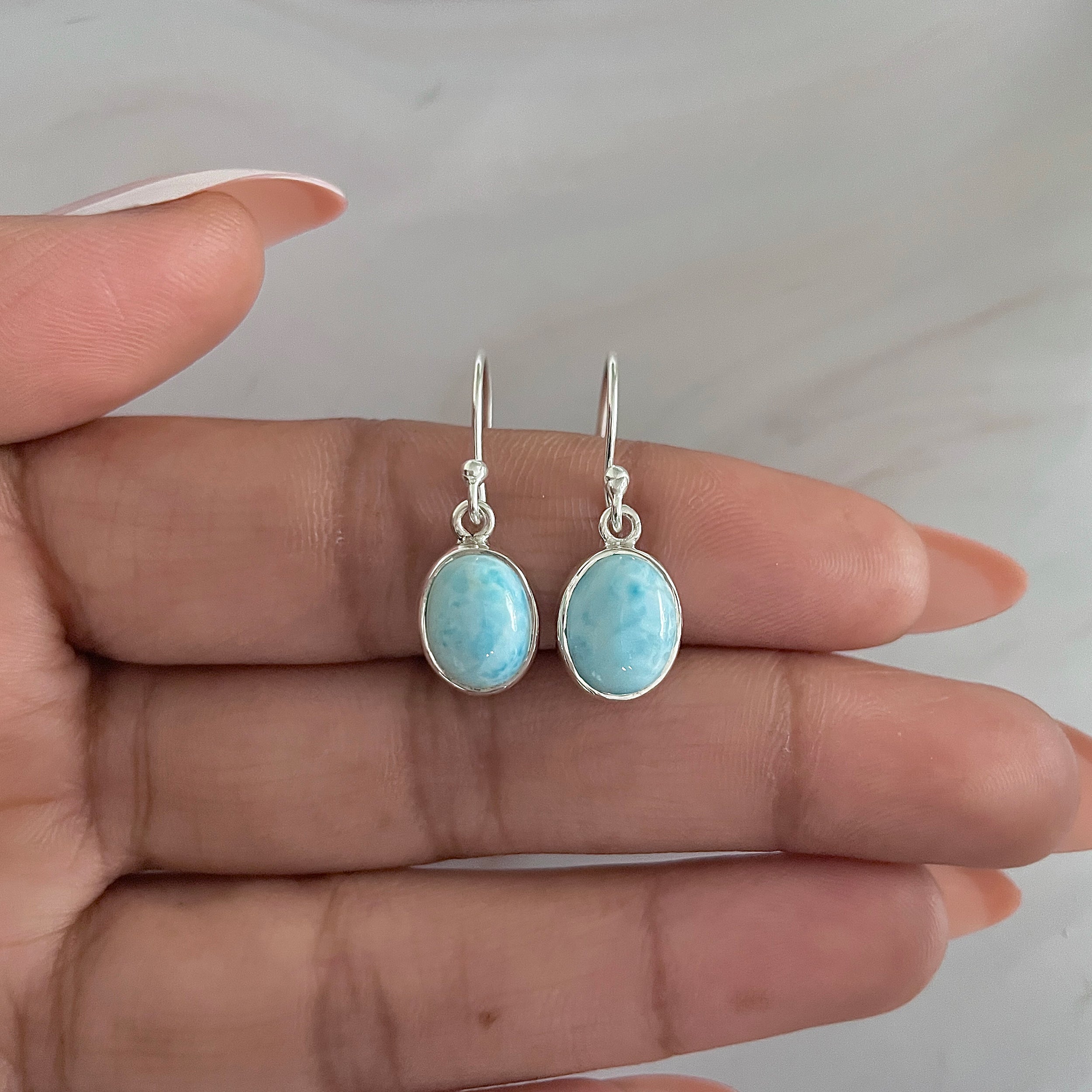 Larimar Earring-(LAR-E-1576.)