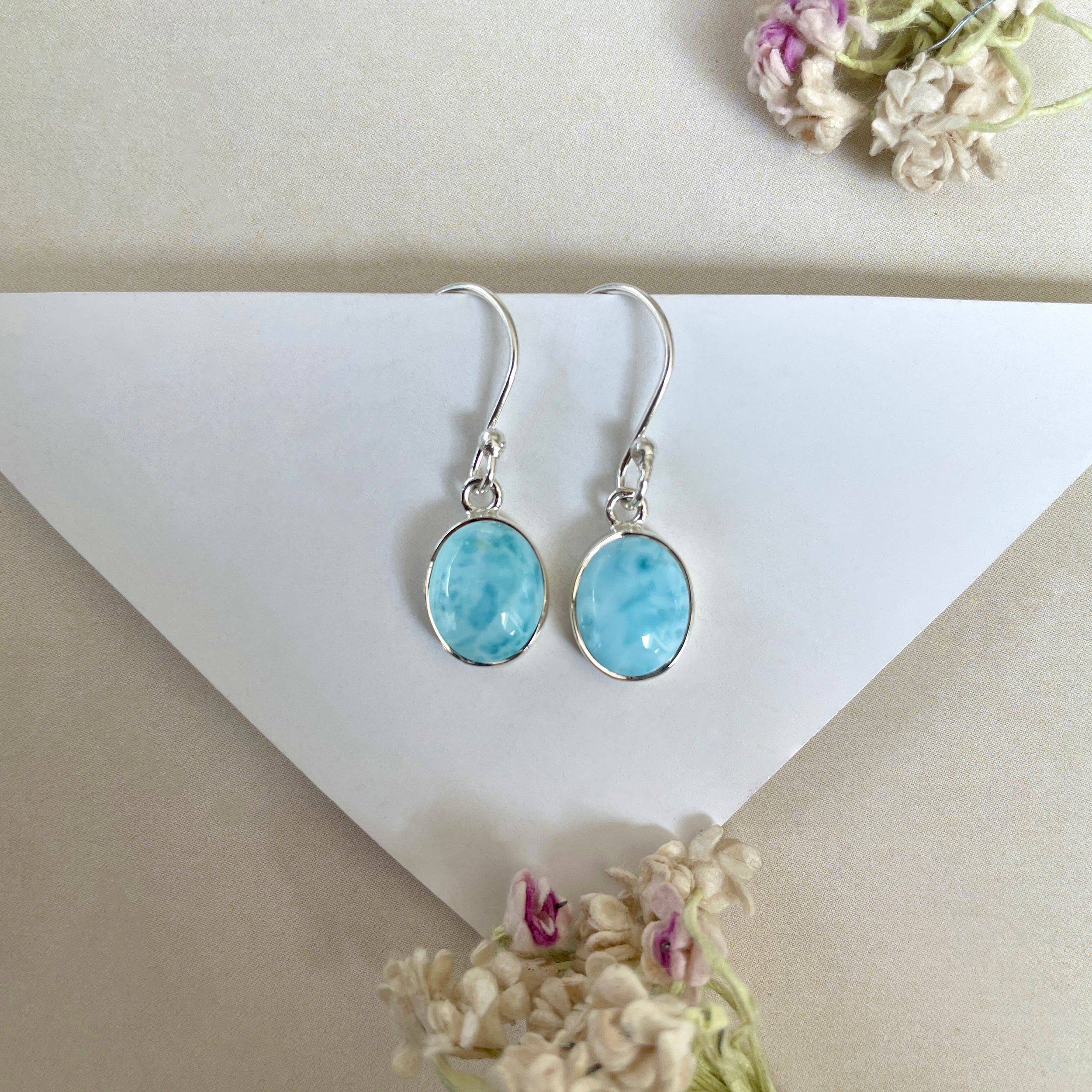 Larimar Earring-(LAR-E-1576.)