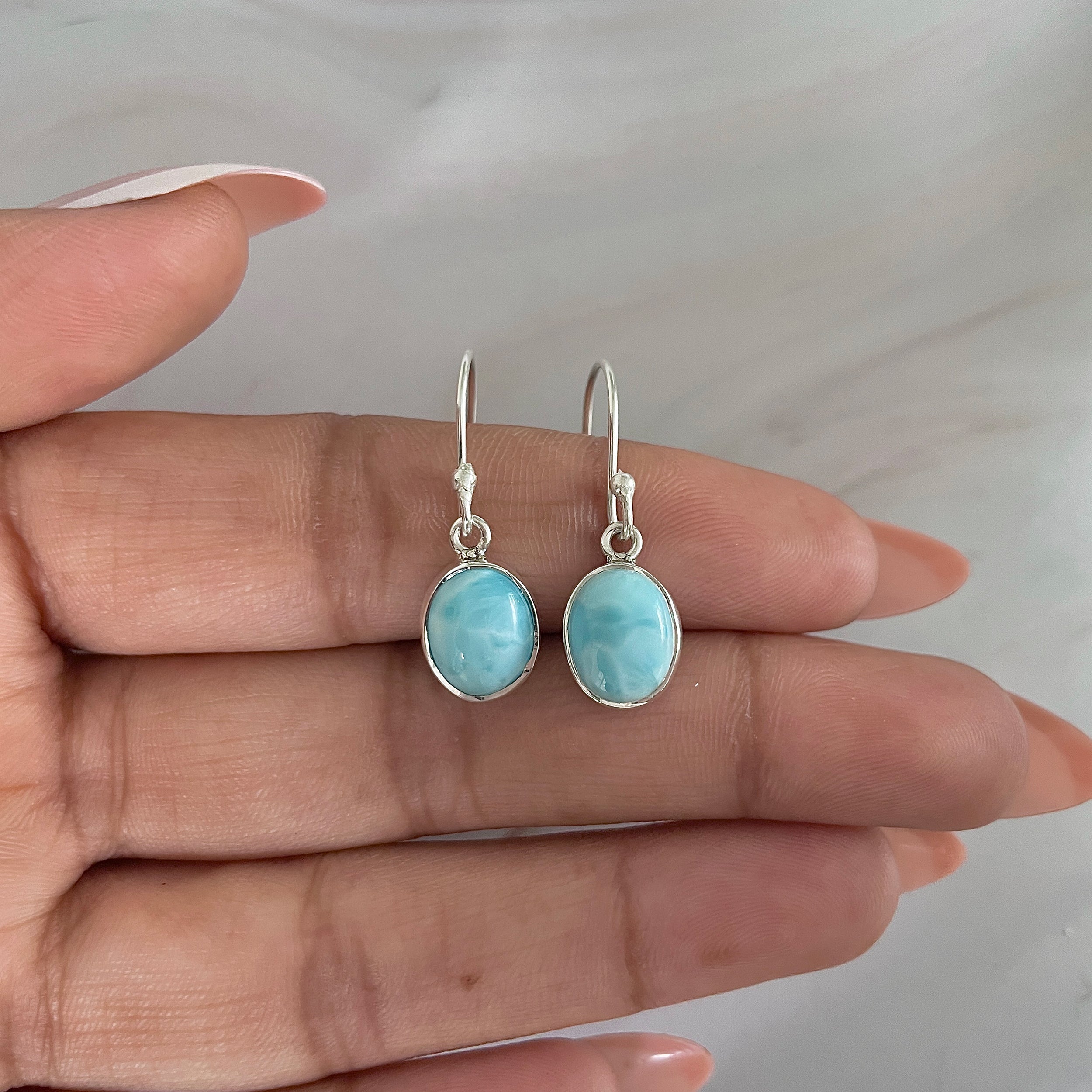 Larimar Earring-(LAR-E-1577.)