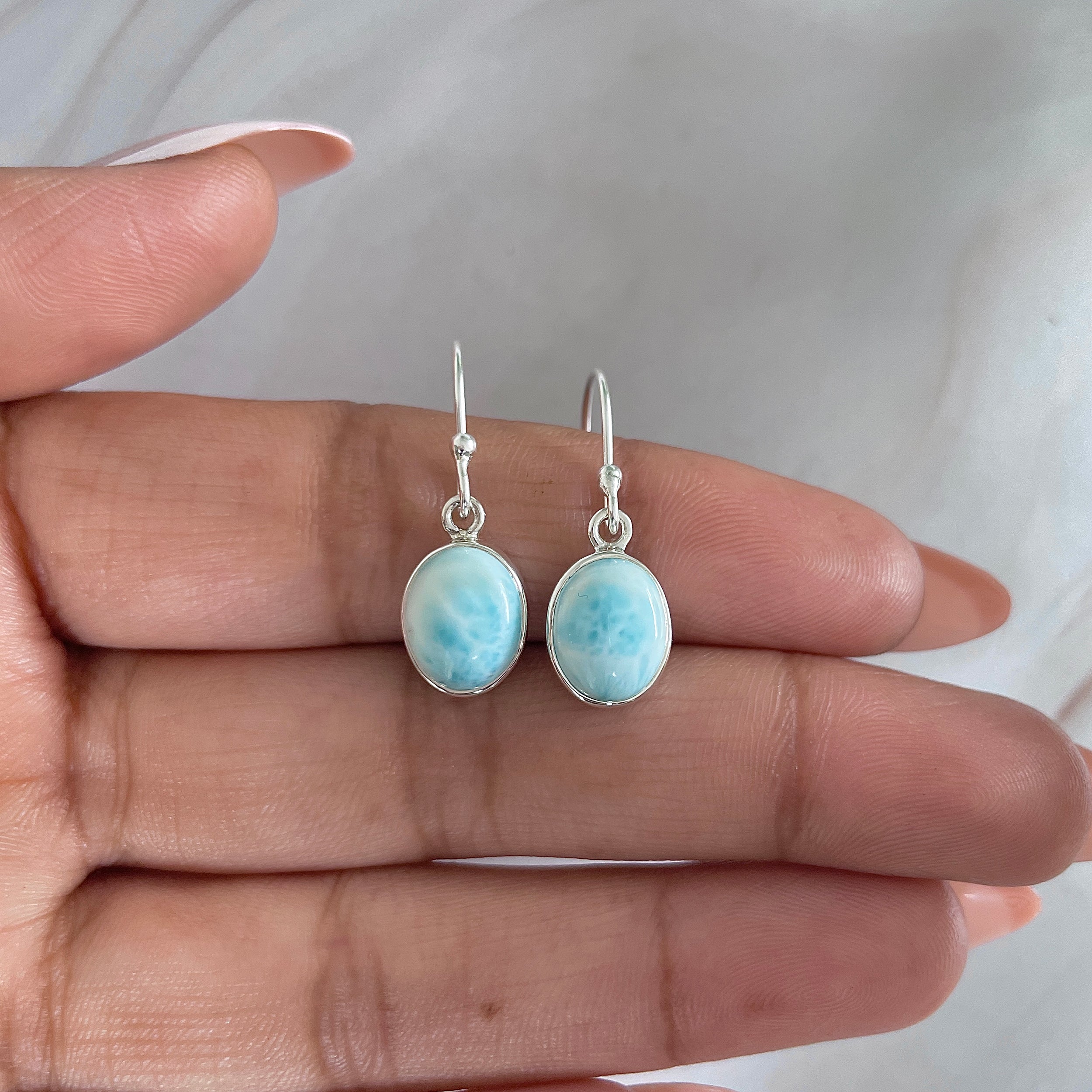 Larimar Earring-(LAR-E-1578.)