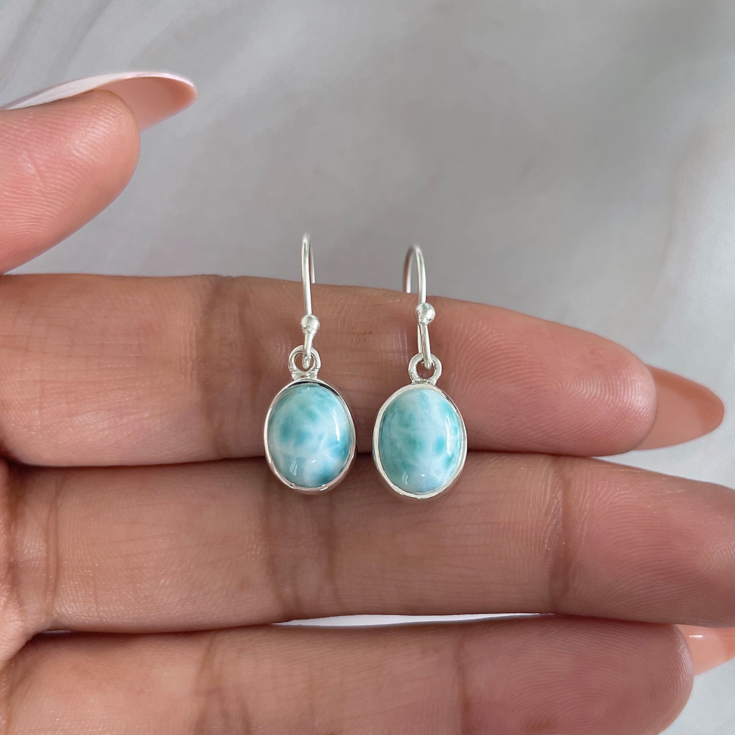 Larimar Earring-(LAR-E-1579.)