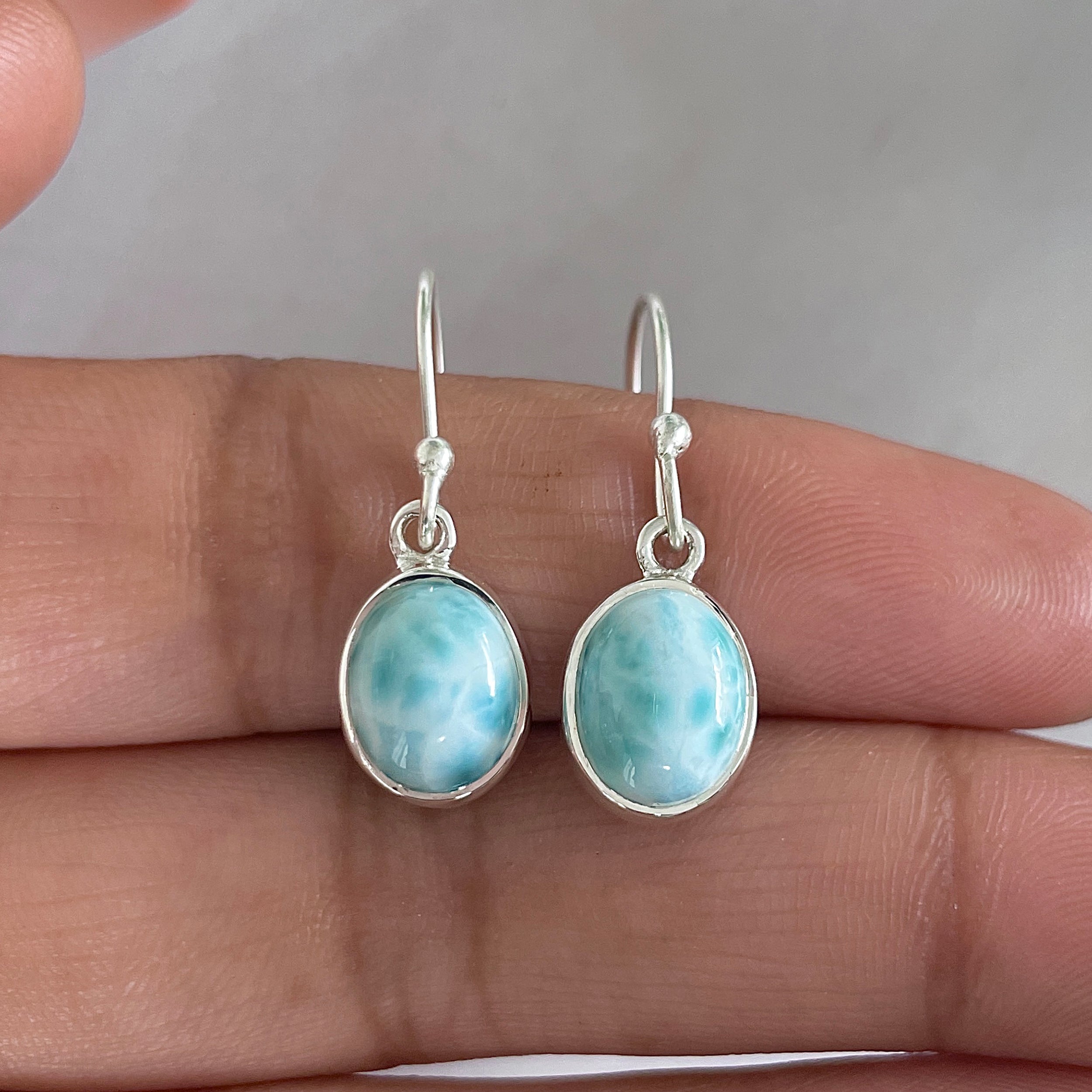 Larimar Earring-(LAR-E-1579.)