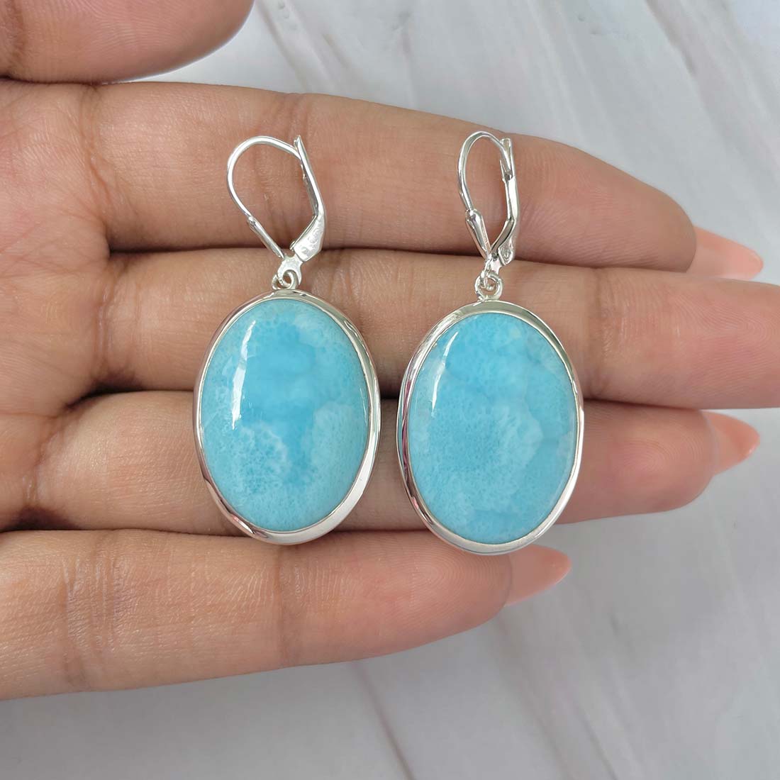 Larimar Earring-(LAR-E-158.)
