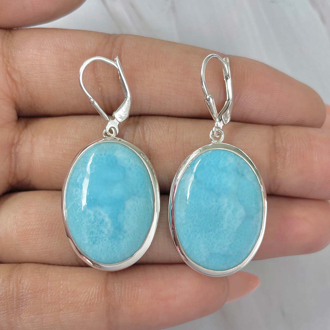 Larimar Earring-(LAR-E-158.)
