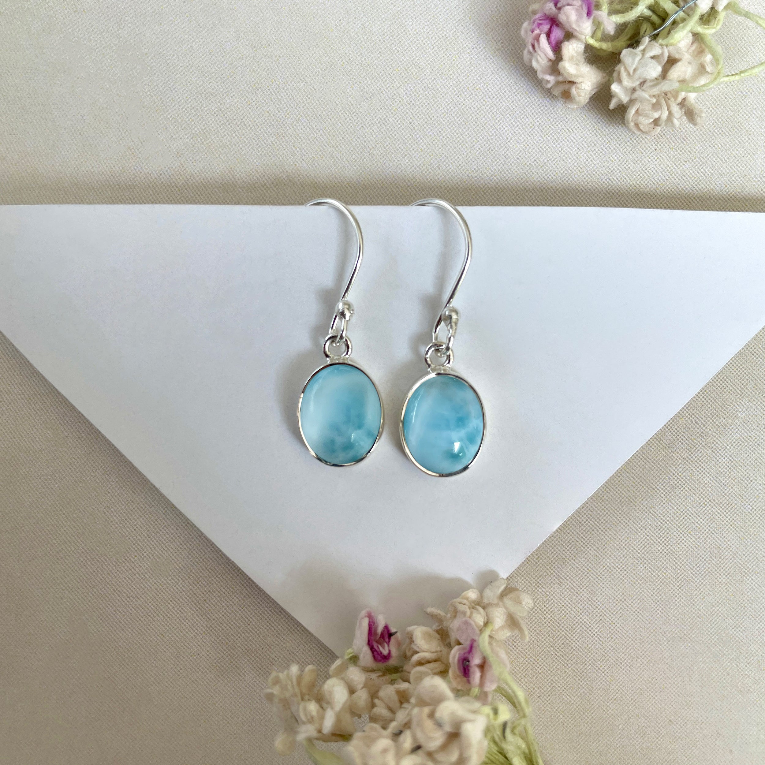 Larimar Earring-(LAR-E-1580.)