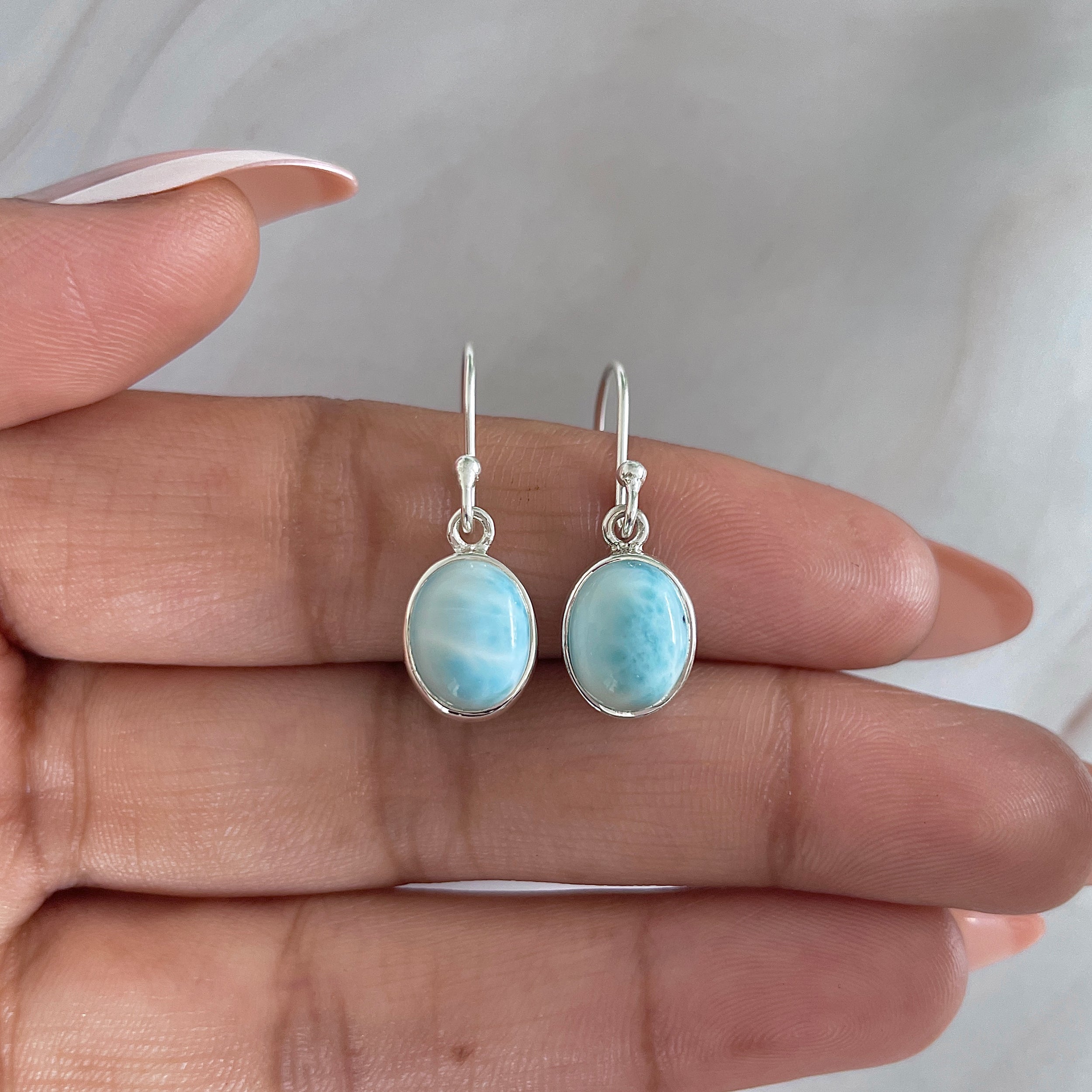 Larimar Earring-(LAR-E-1581.)