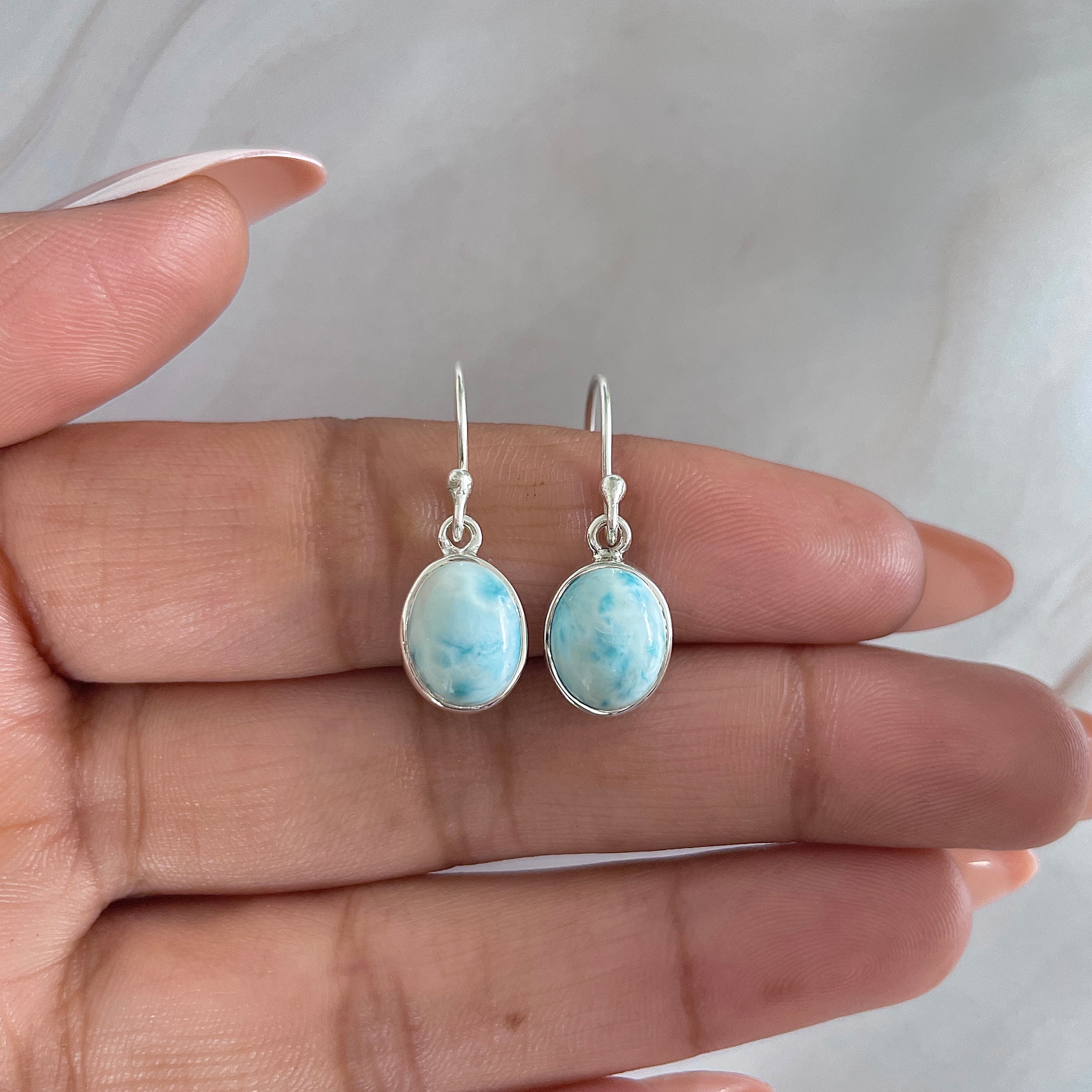 Larimar Earring-(LAR-E-1582.)