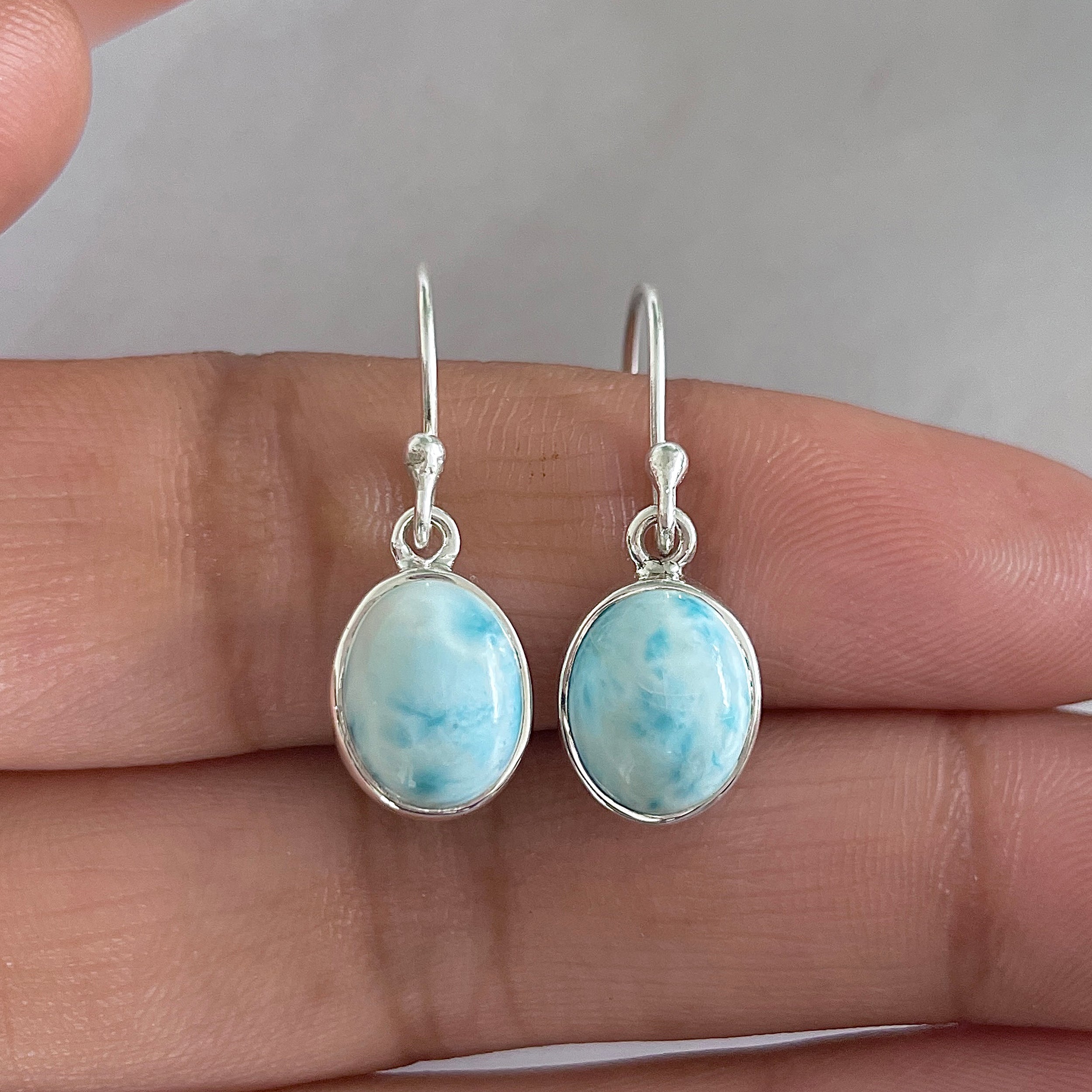 Larimar Earring-(LAR-E-1582.)