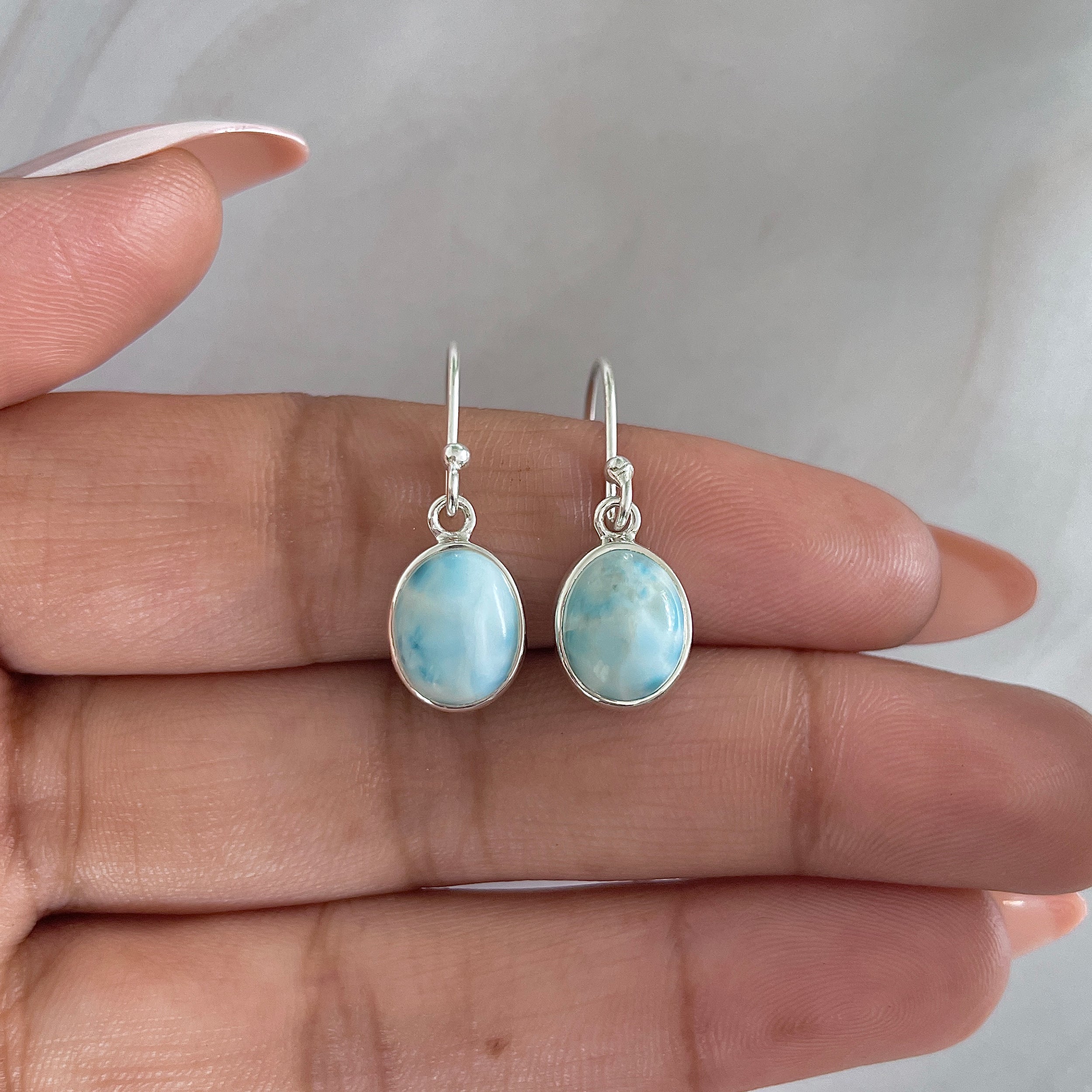 Larimar Earring-(LAR-E-1583.)