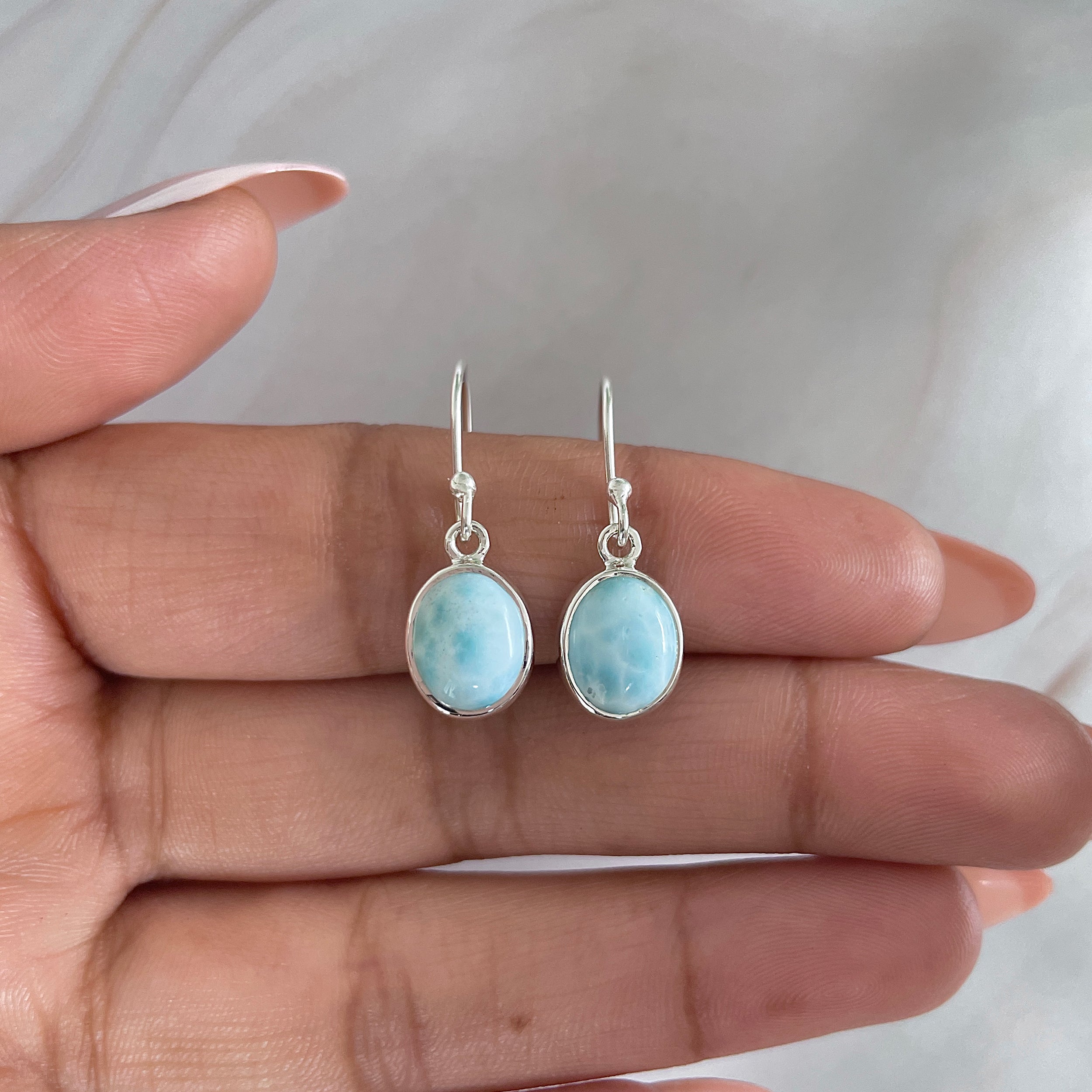 Larimar Earring-(LAR-E-1584.)