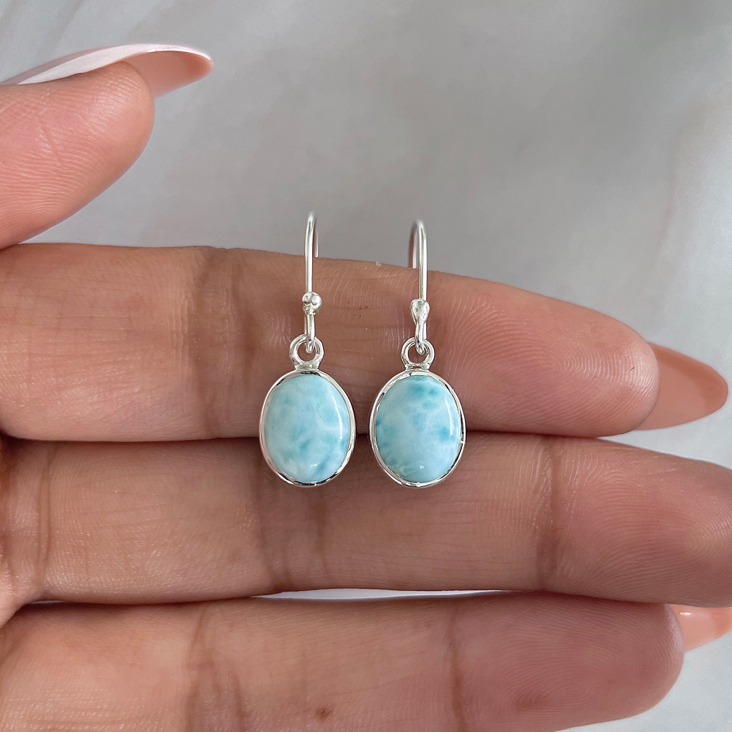 Larimar Earring-(LAR-E-1585.)