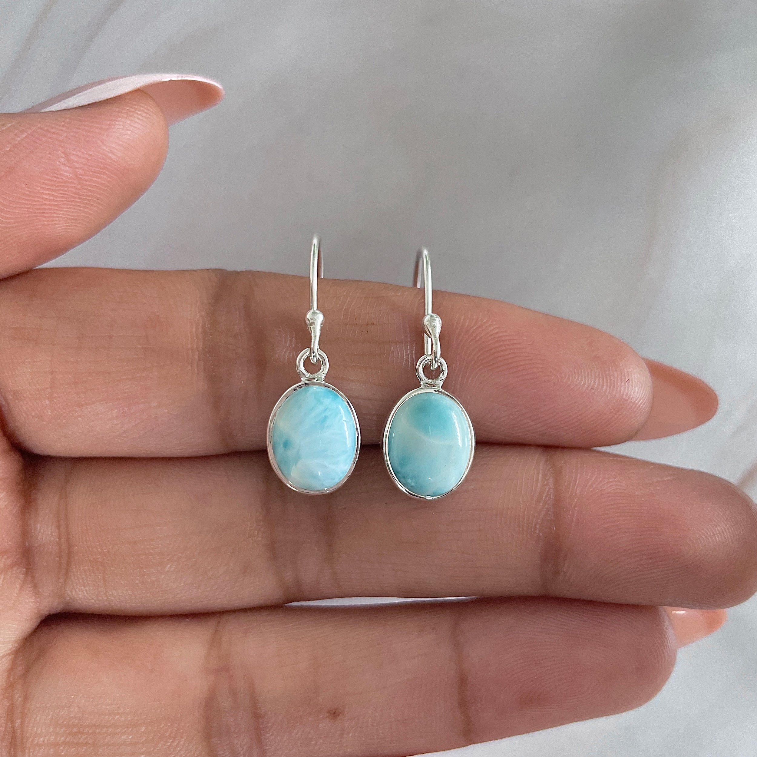 Larimar Earring-(LAR-E-1586.)