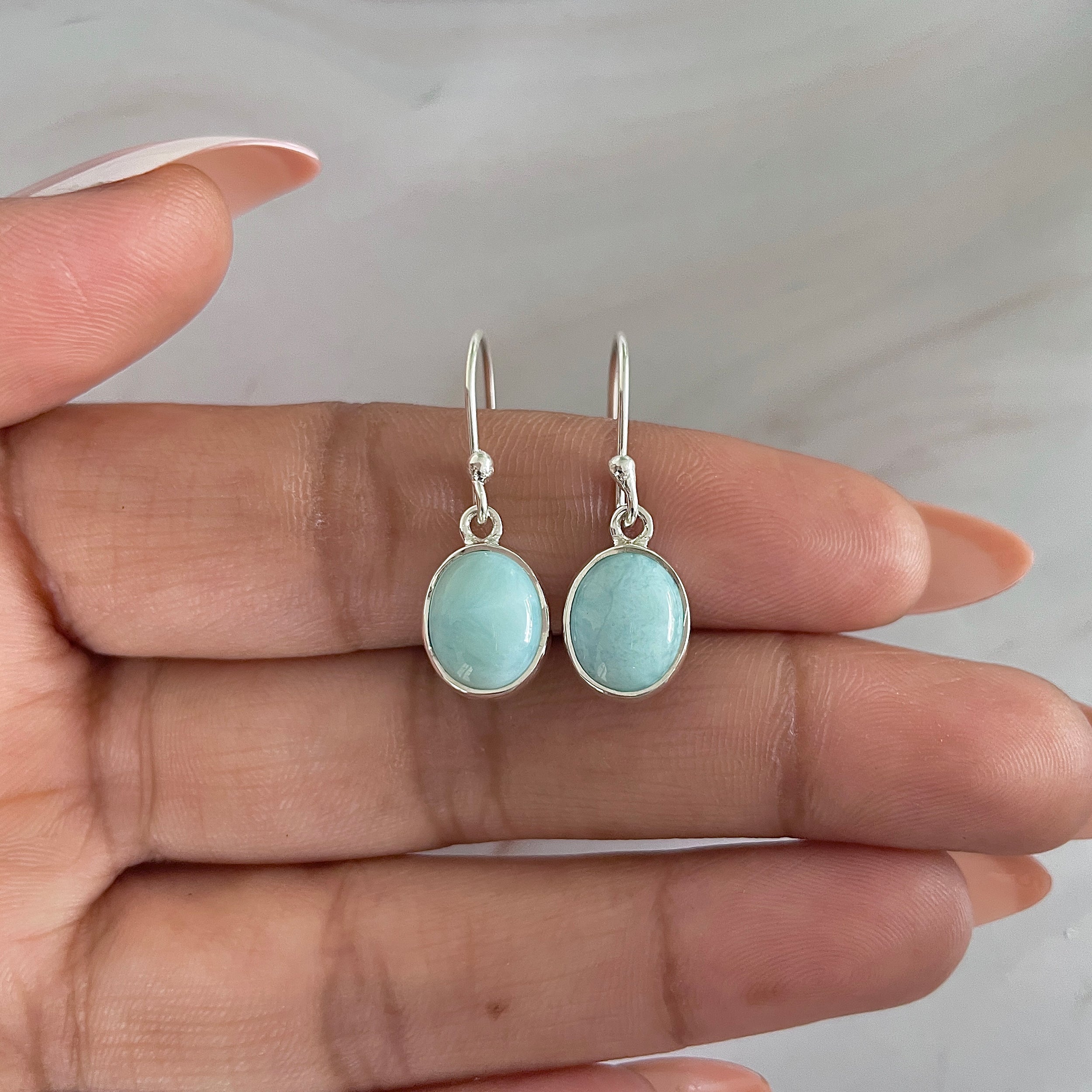 Larimar Earring-(LAR-E-1588.)