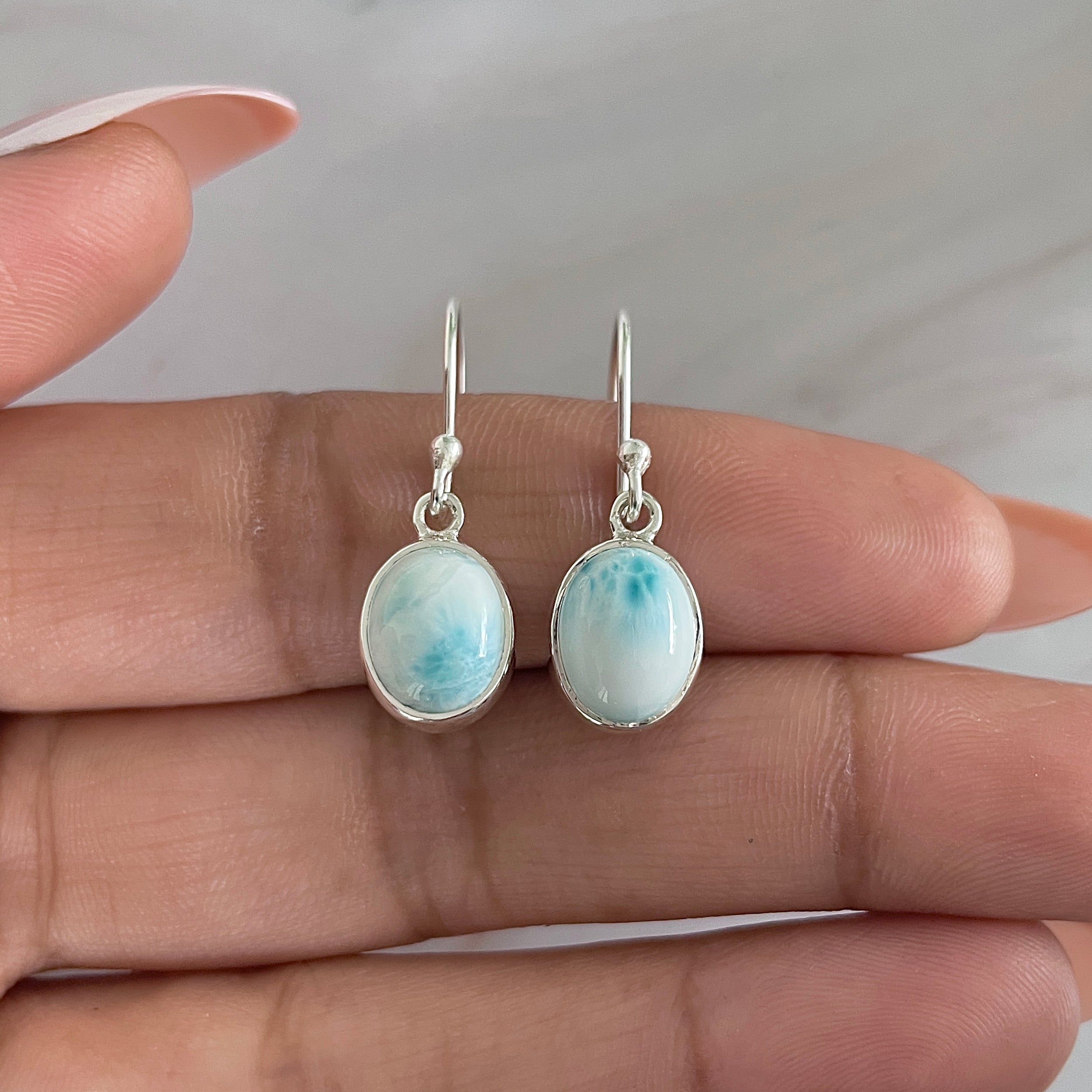 Larimar Earring-(LAR-E-1589.)