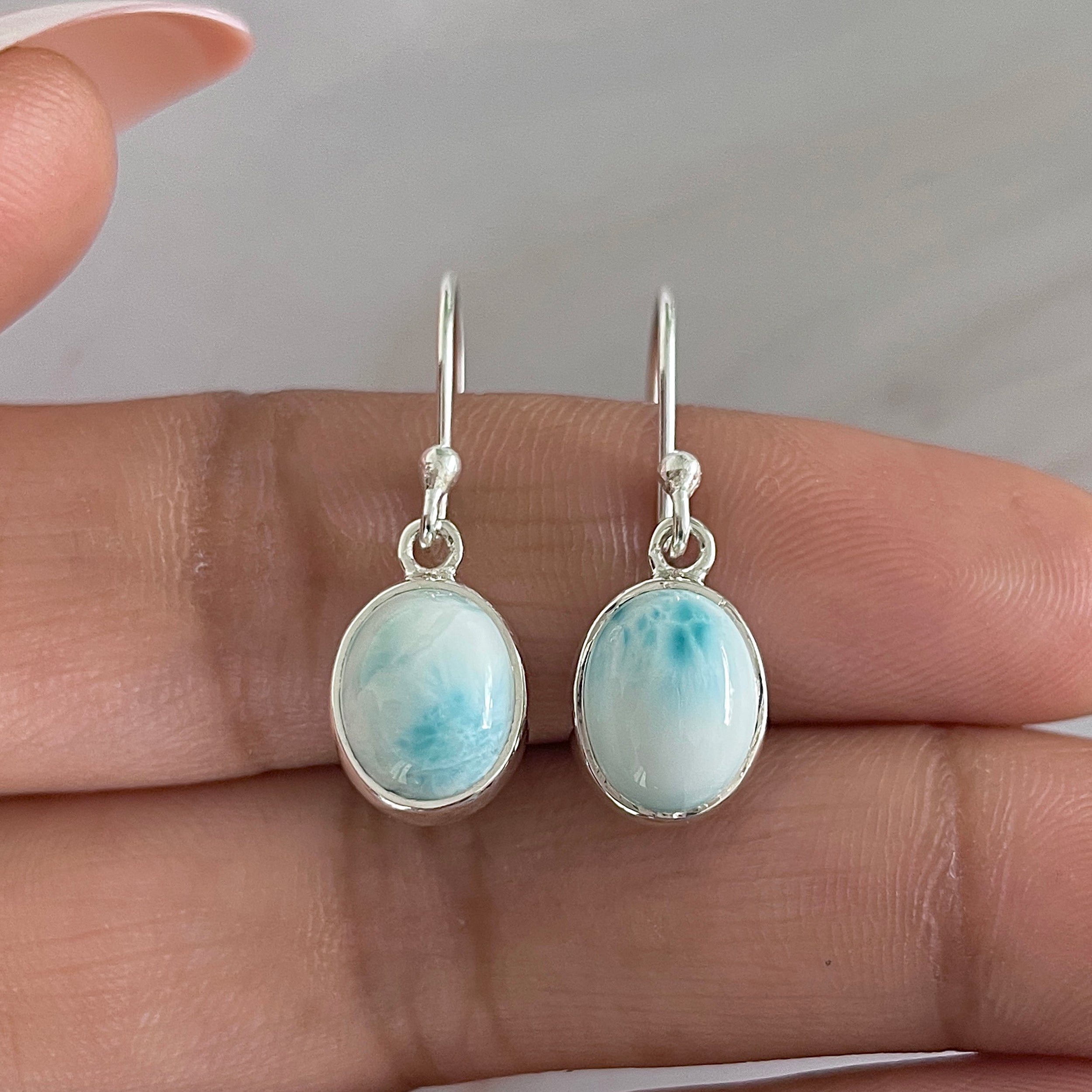 Larimar Earring-(LAR-E-1589.)