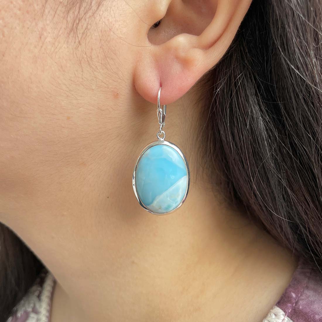Larimar Earring-(LAR-E-159.)