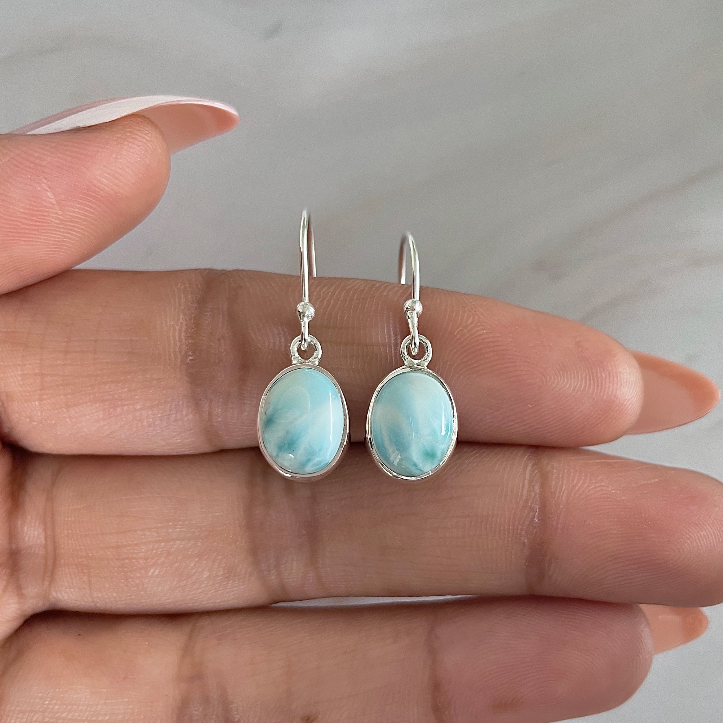 Larimar Earring-(LAR-E-1590.)