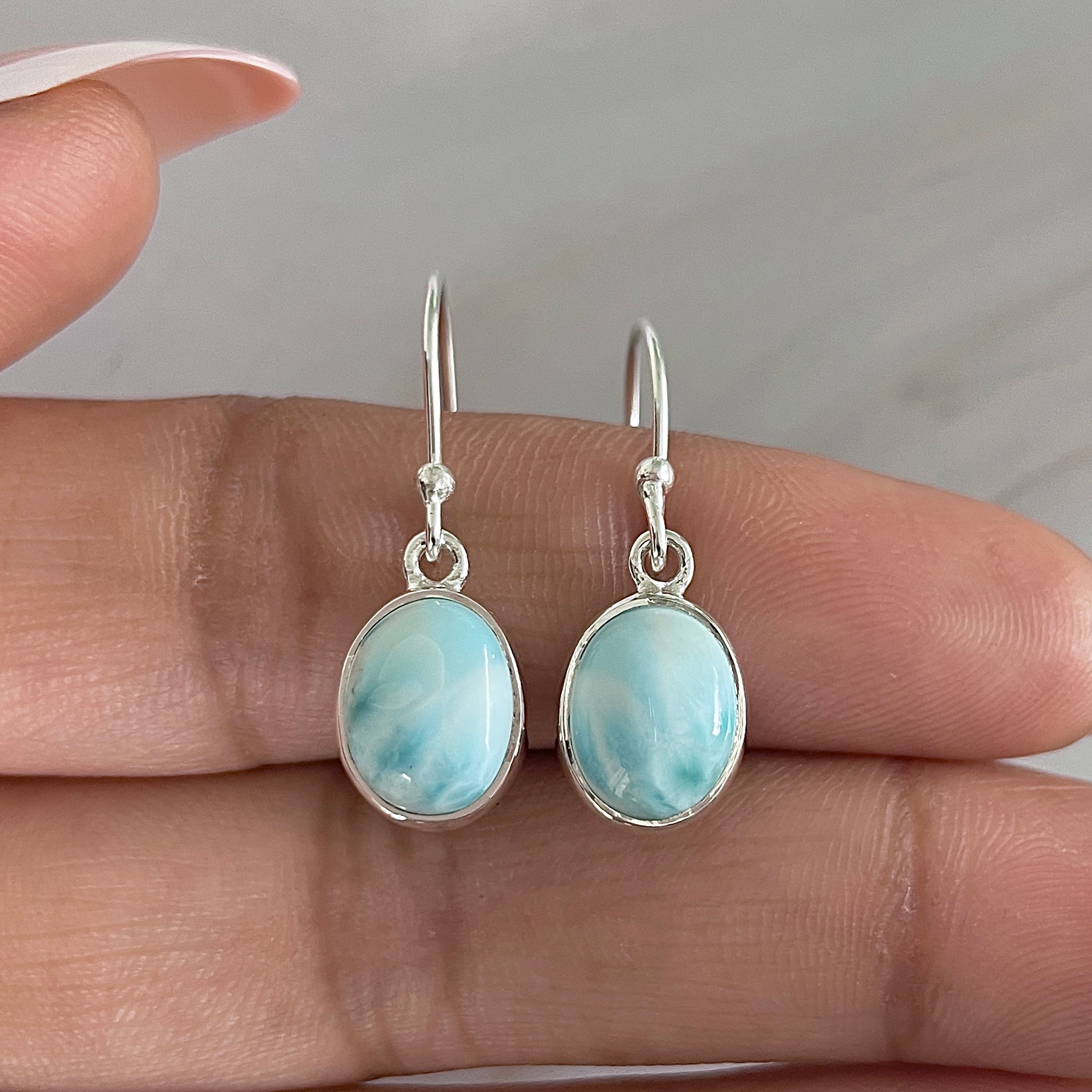 Larimar Earring-(LAR-E-1590.)