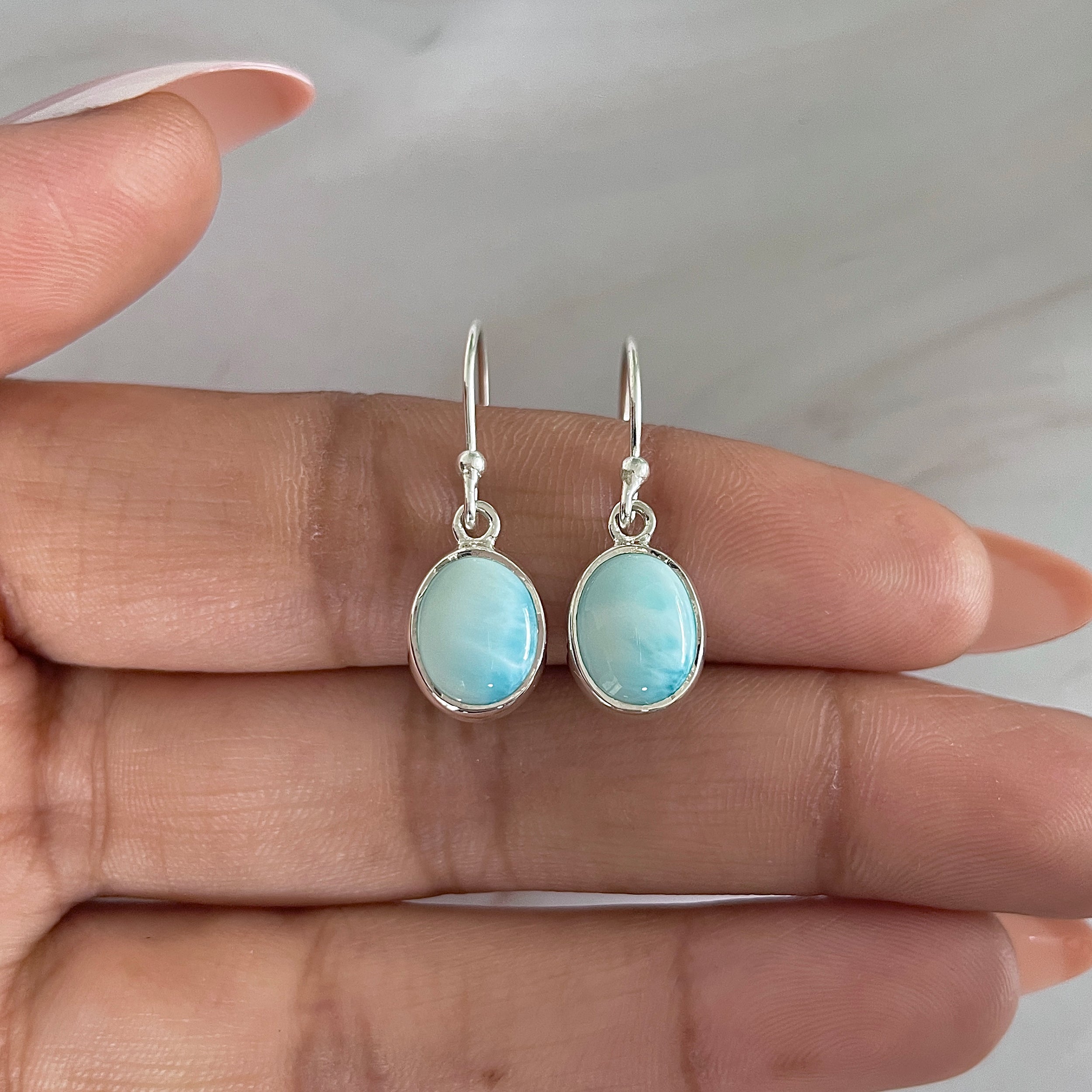 Larimar Earring-(LAR-E-1591.)