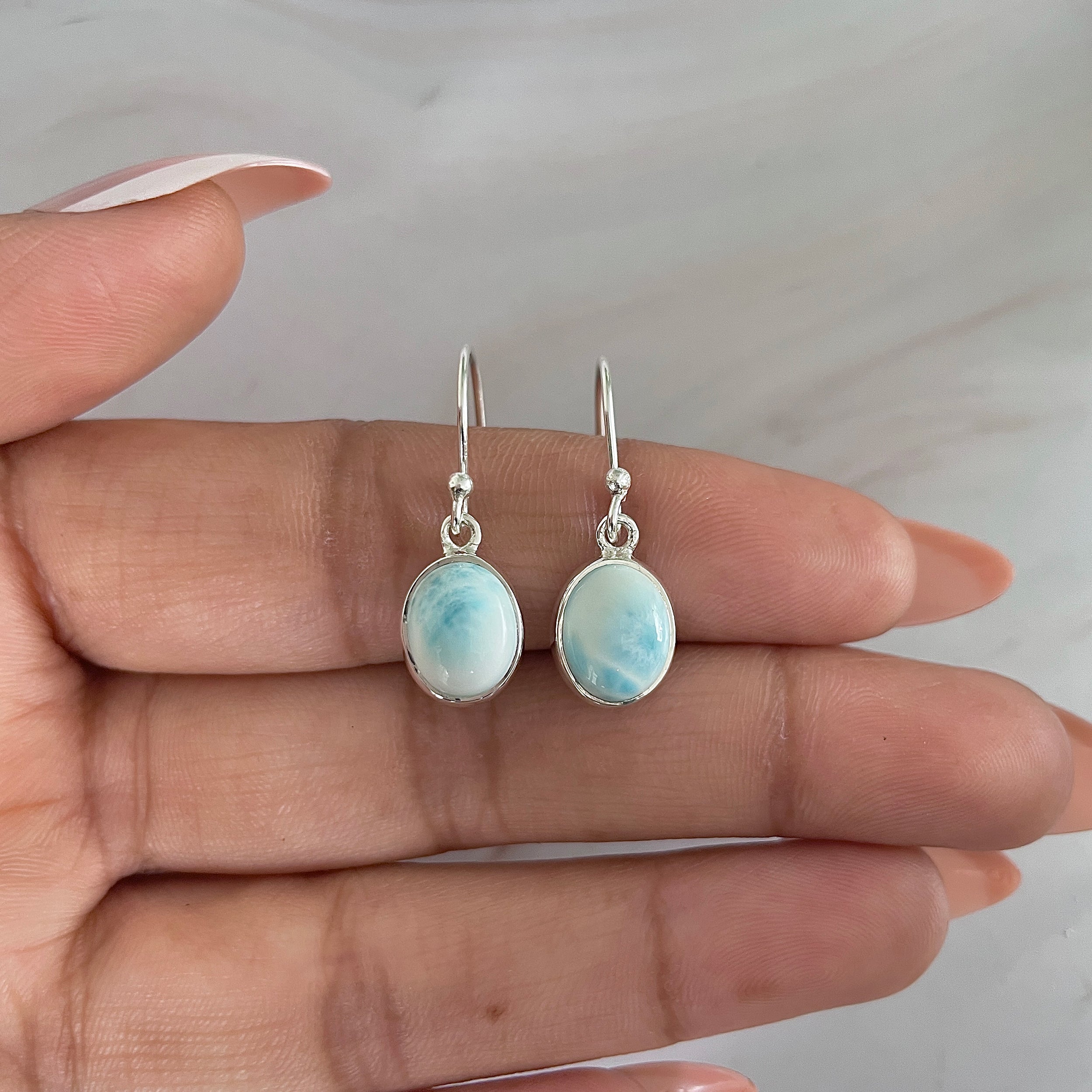 Larimar Earring-(LAR-E-1593.)