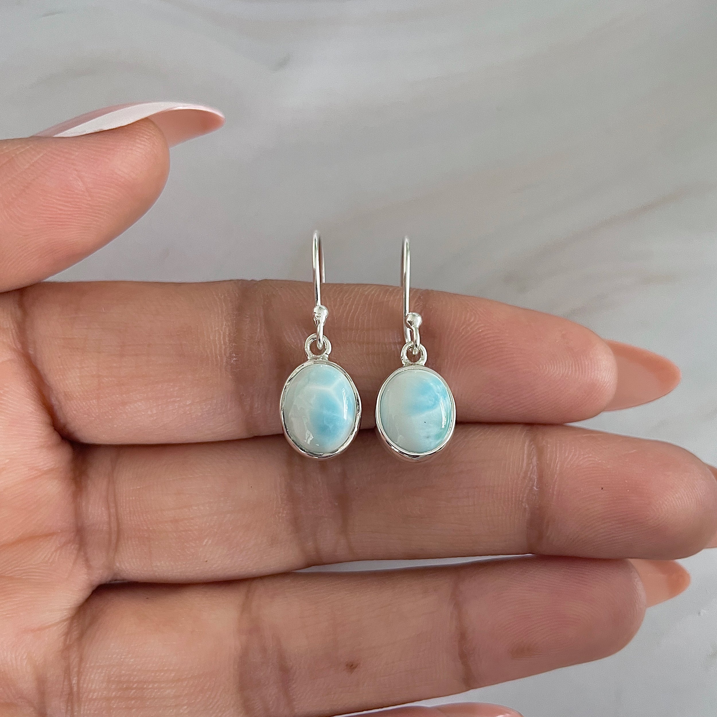 Larimar Earring-(LAR-E-1594.)