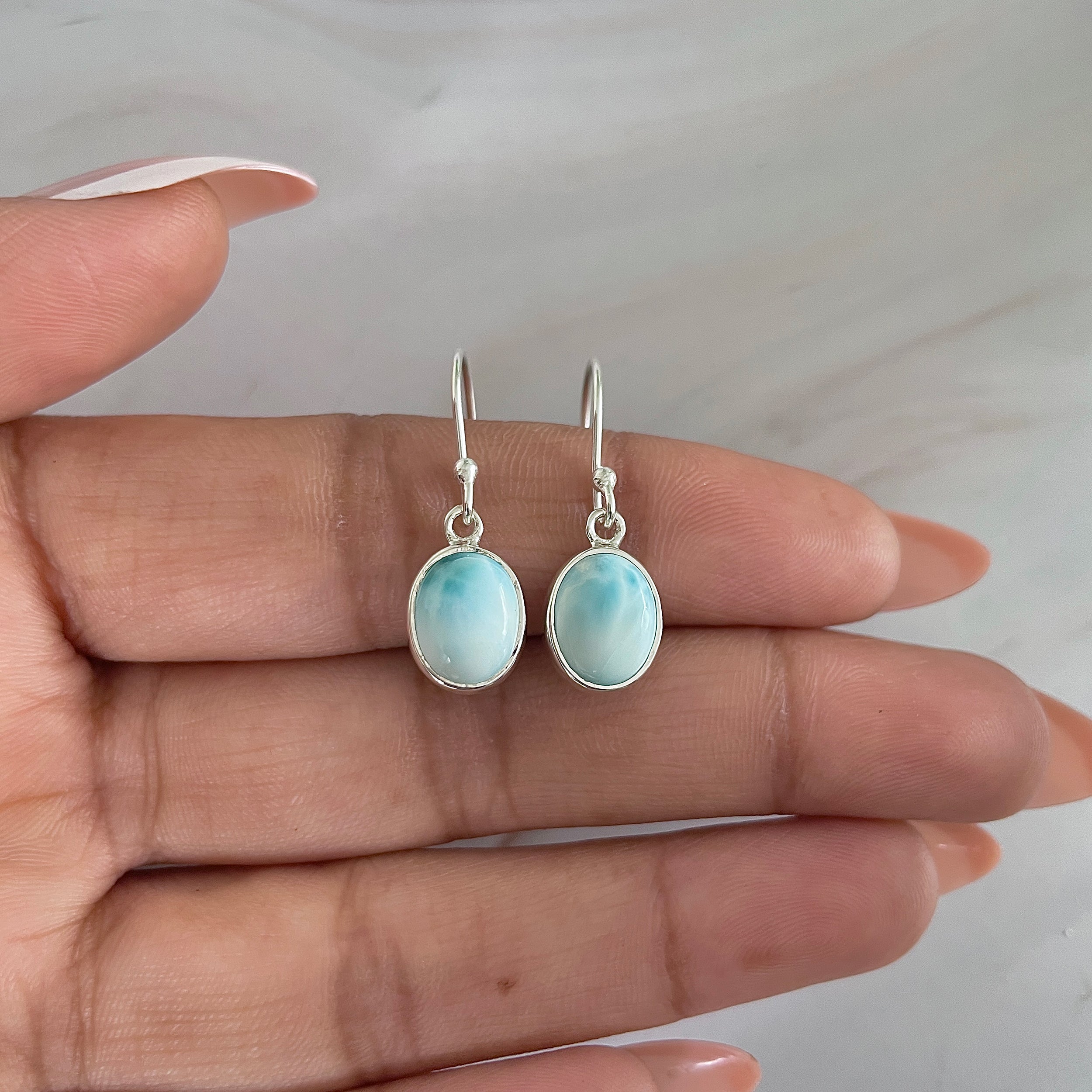 Larimar Earring-(LAR-E-1595.)