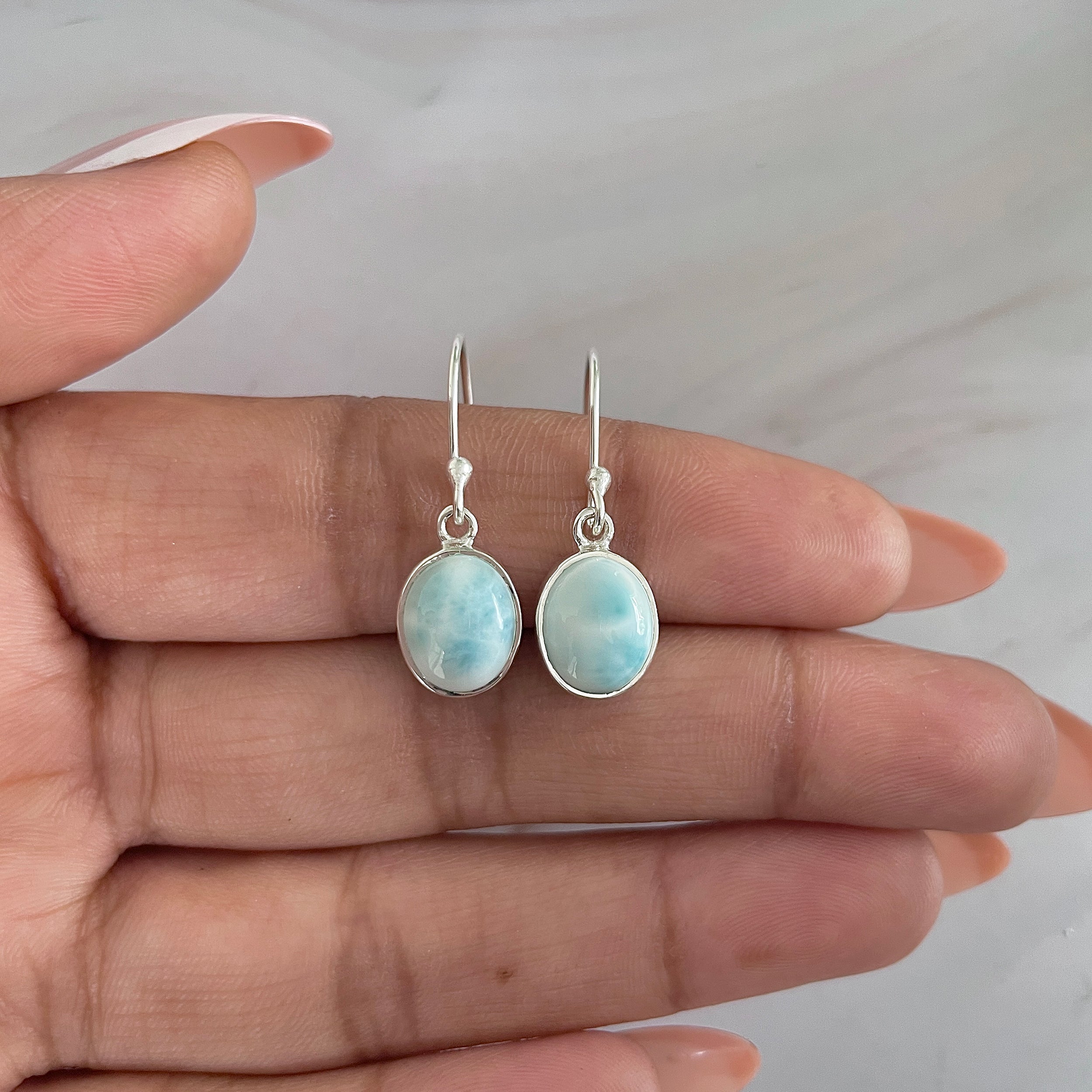Larimar Earring-(LAR-E-1596.)