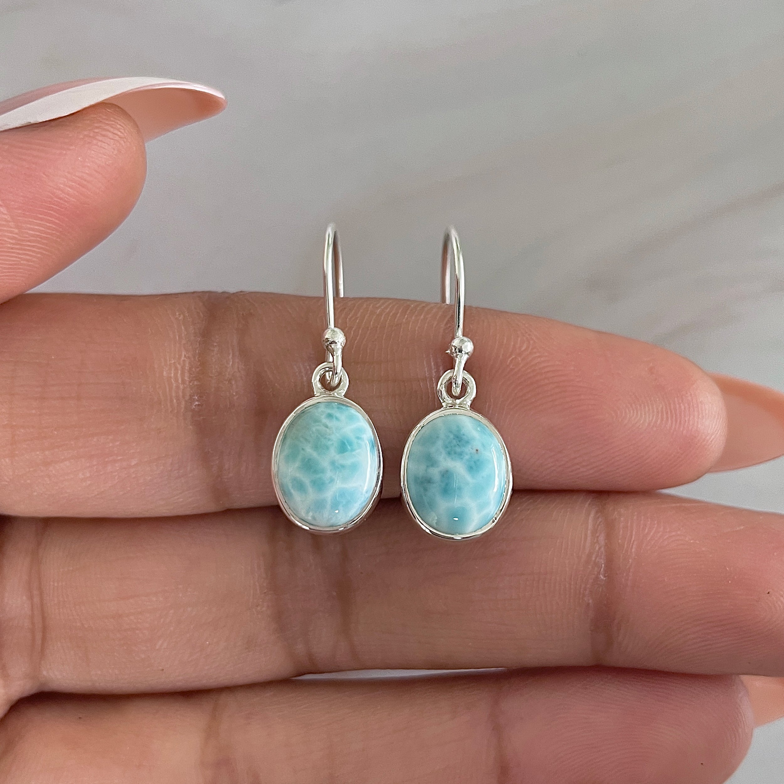 Larimar Earring-(LAR-E-1597.)