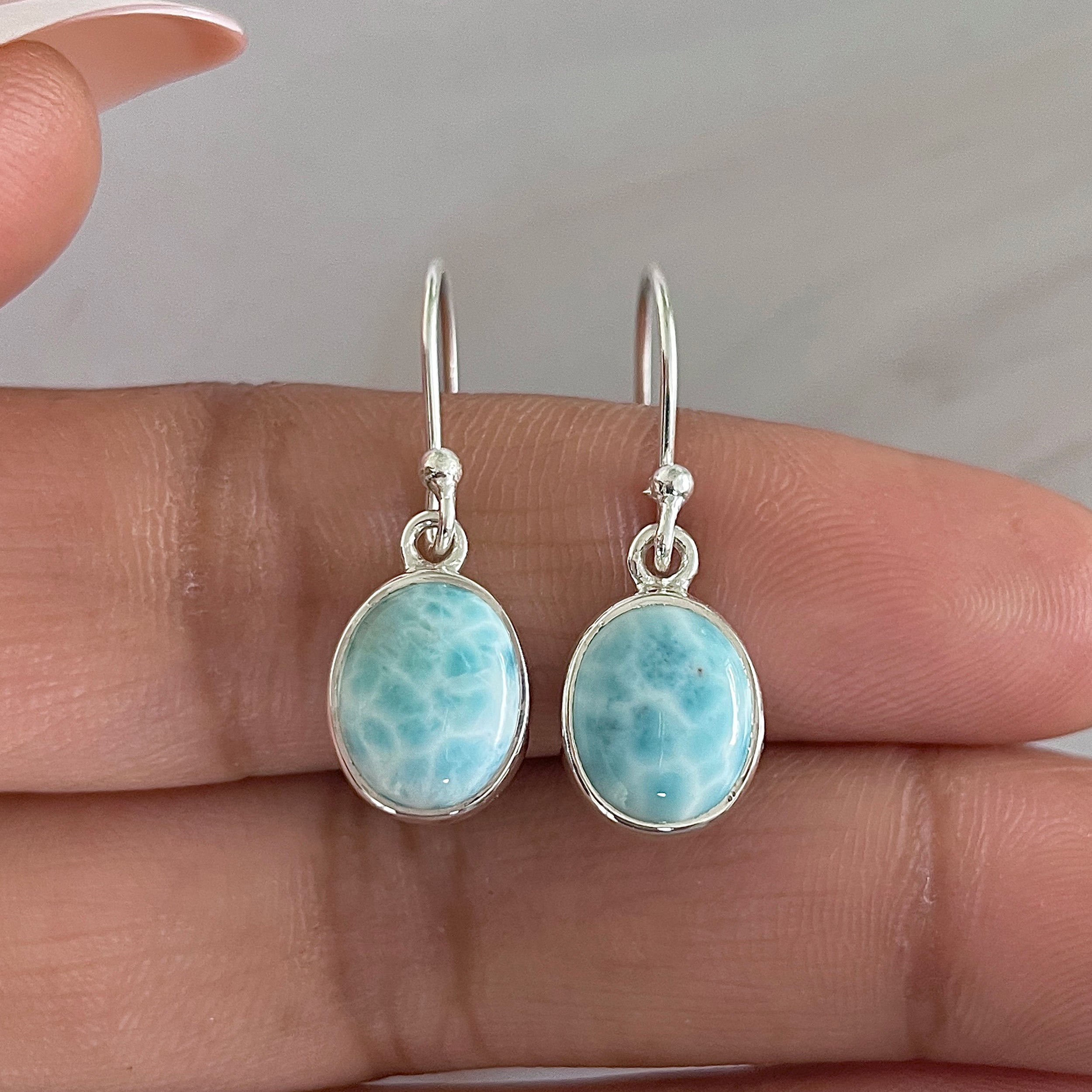 Larimar Earring-(LAR-E-1597.)