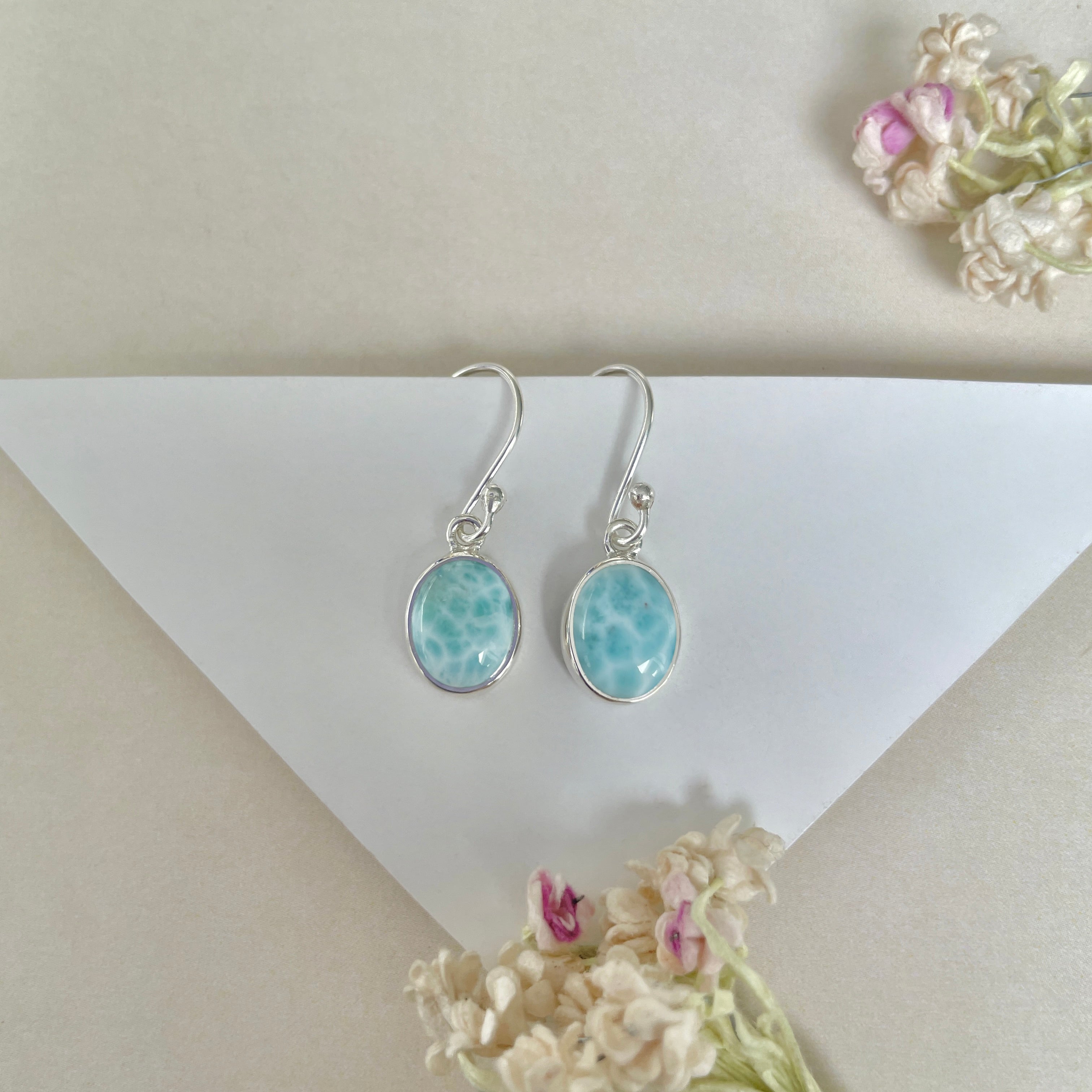 Larimar Earring-(LAR-E-1597.)